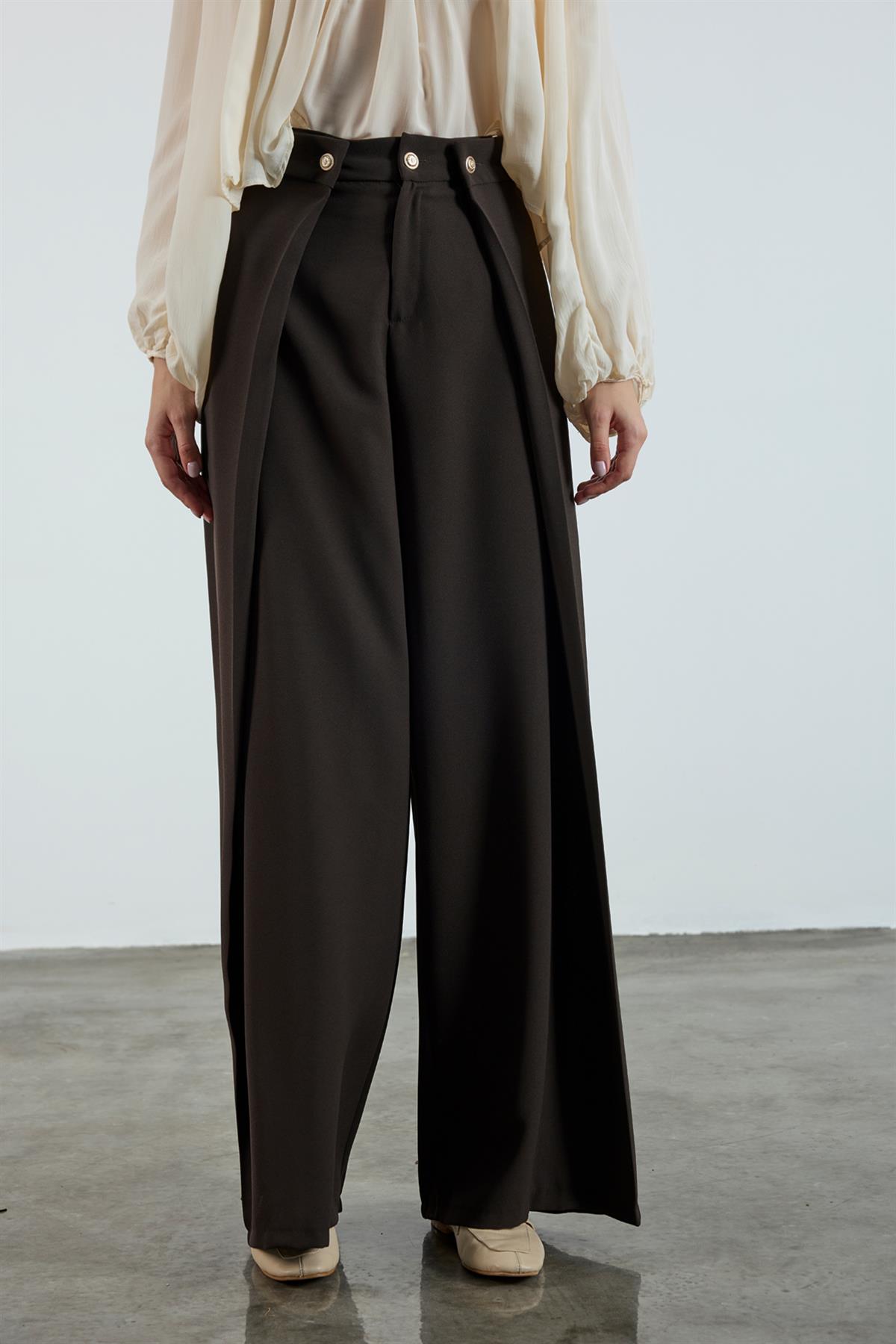 51133 KREP PANTOLON KAHVE