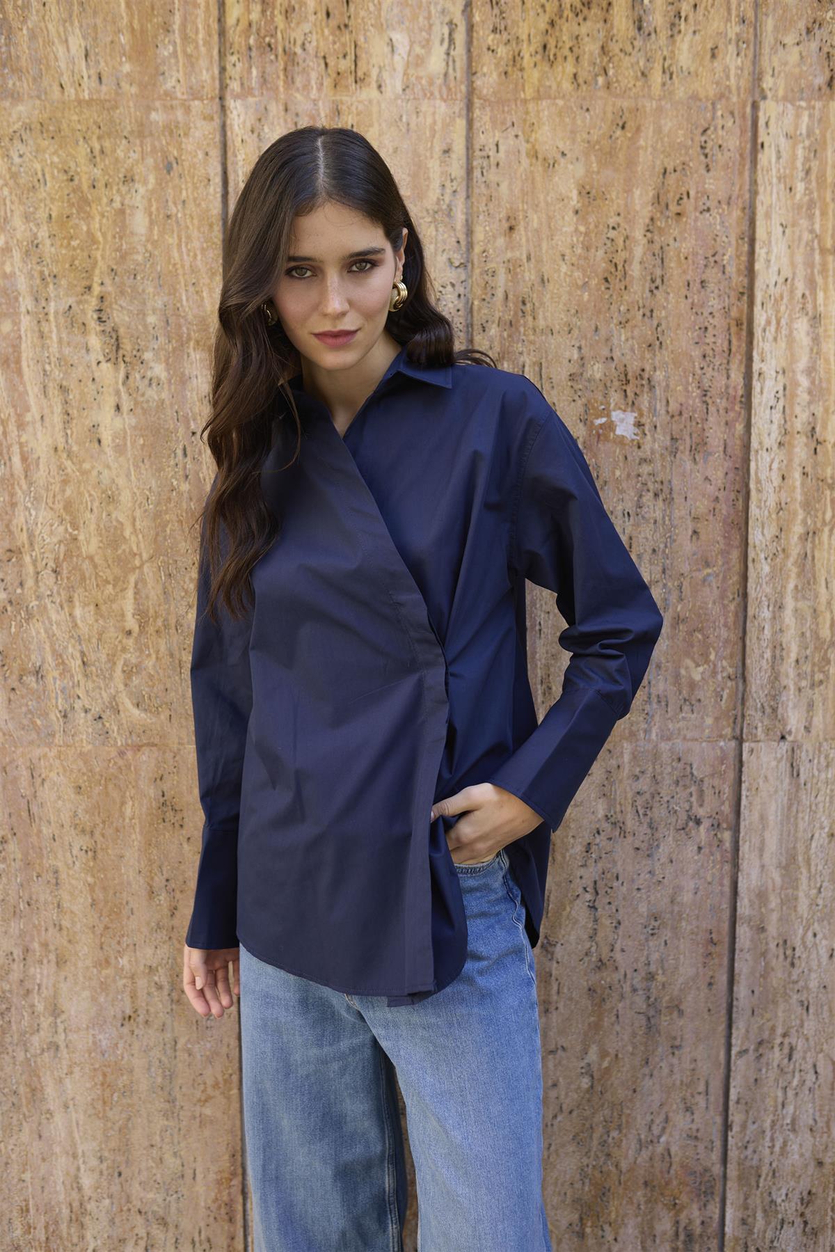 4987 POPLİN GÖMLEK LACİVERT