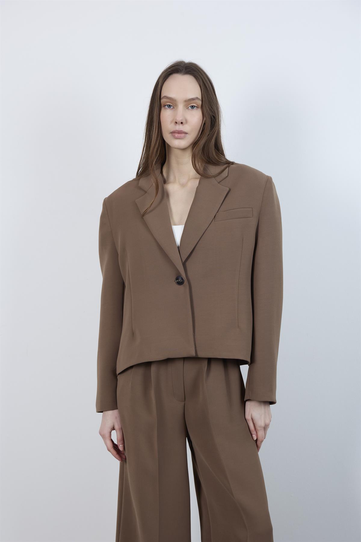 9489 CEKET PANTOLON TAKIM CAMEL