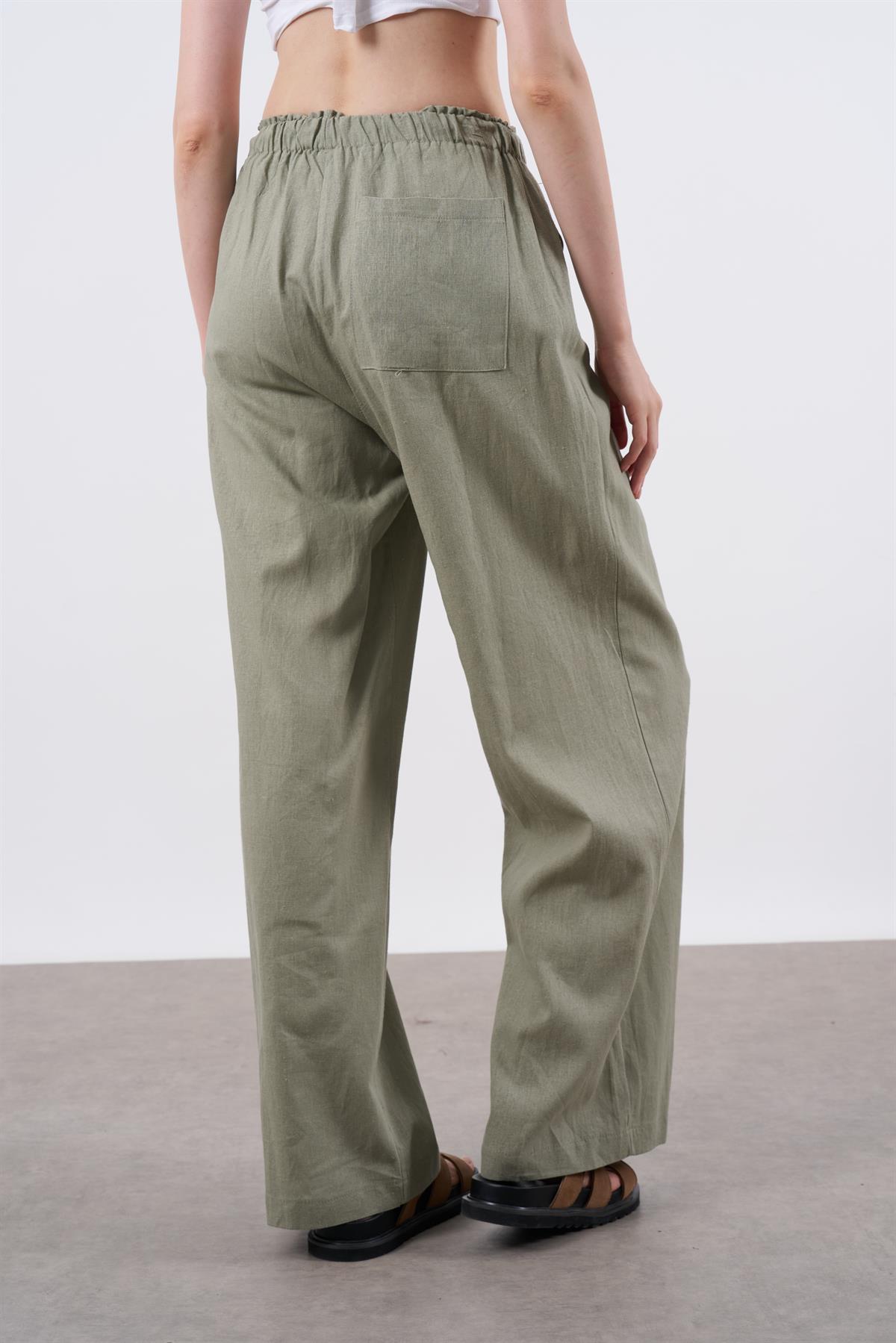 51017 KETEN PANTOLON ÇAĞLA YEŞİL