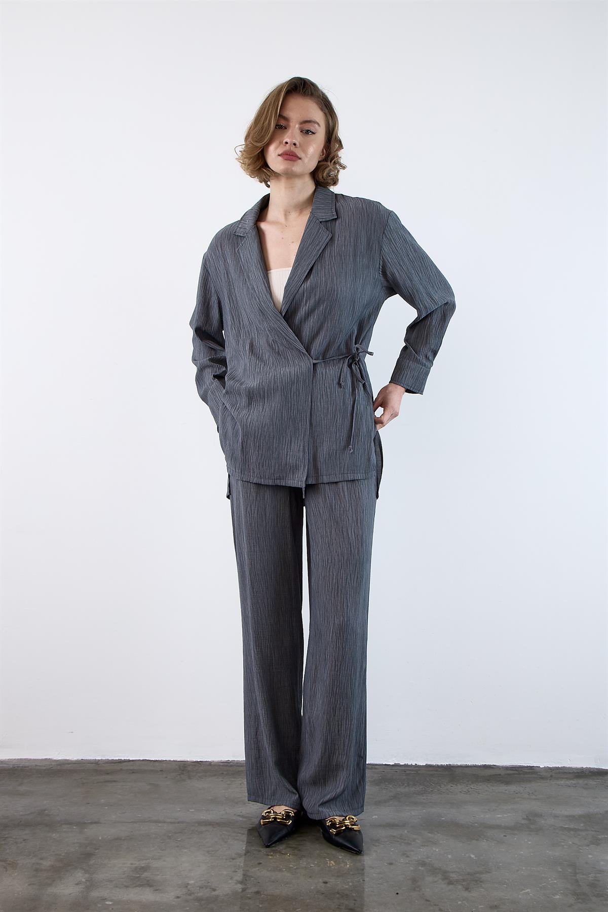 51101 BASKILI GÖMLEK PANTOLON TAKIM ANTRASİT