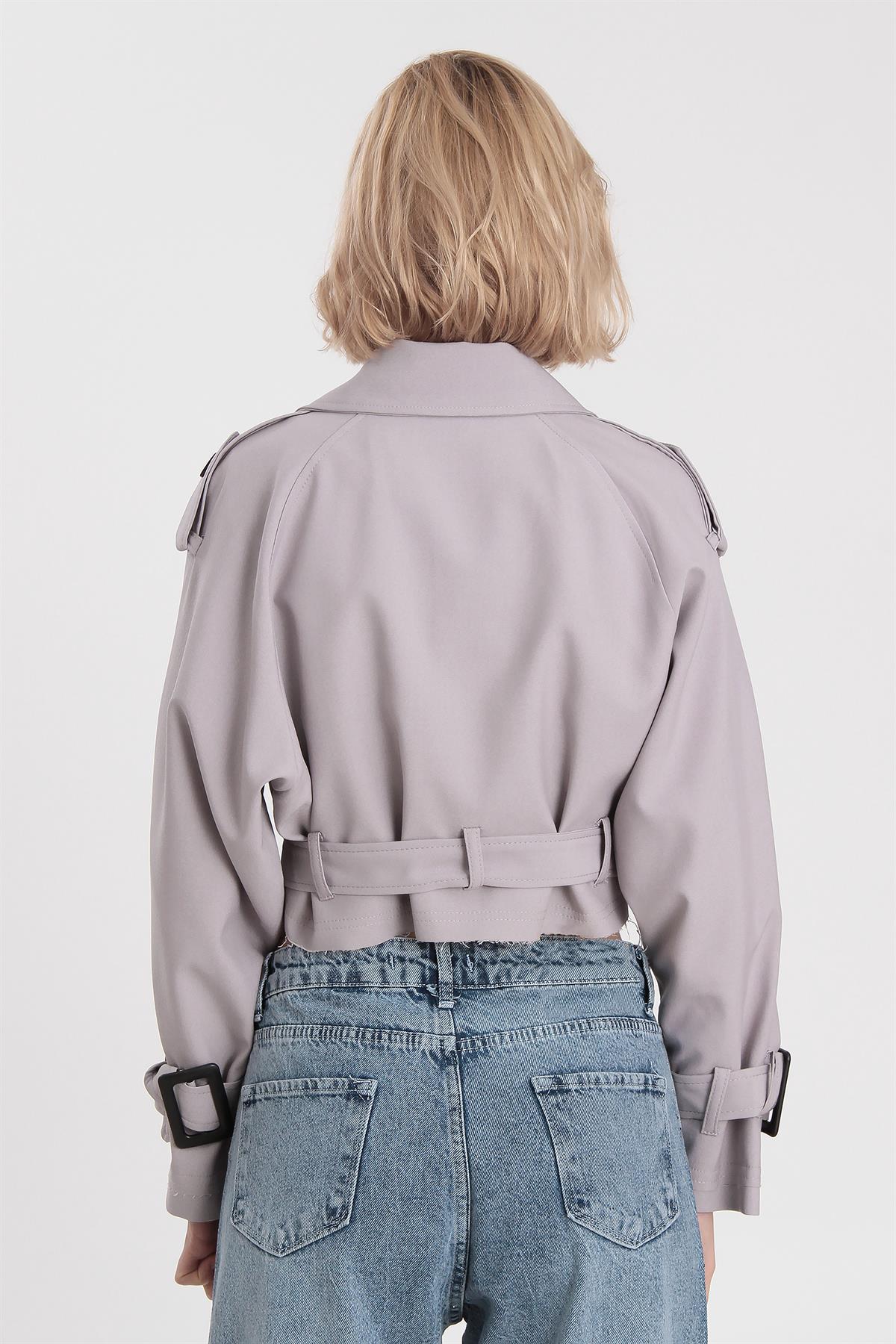 9306 REGLAN KISA CEKET GRİ