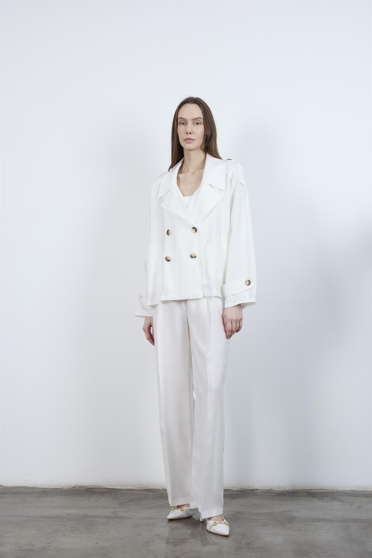 9547 KISA TRENÇ EKRU