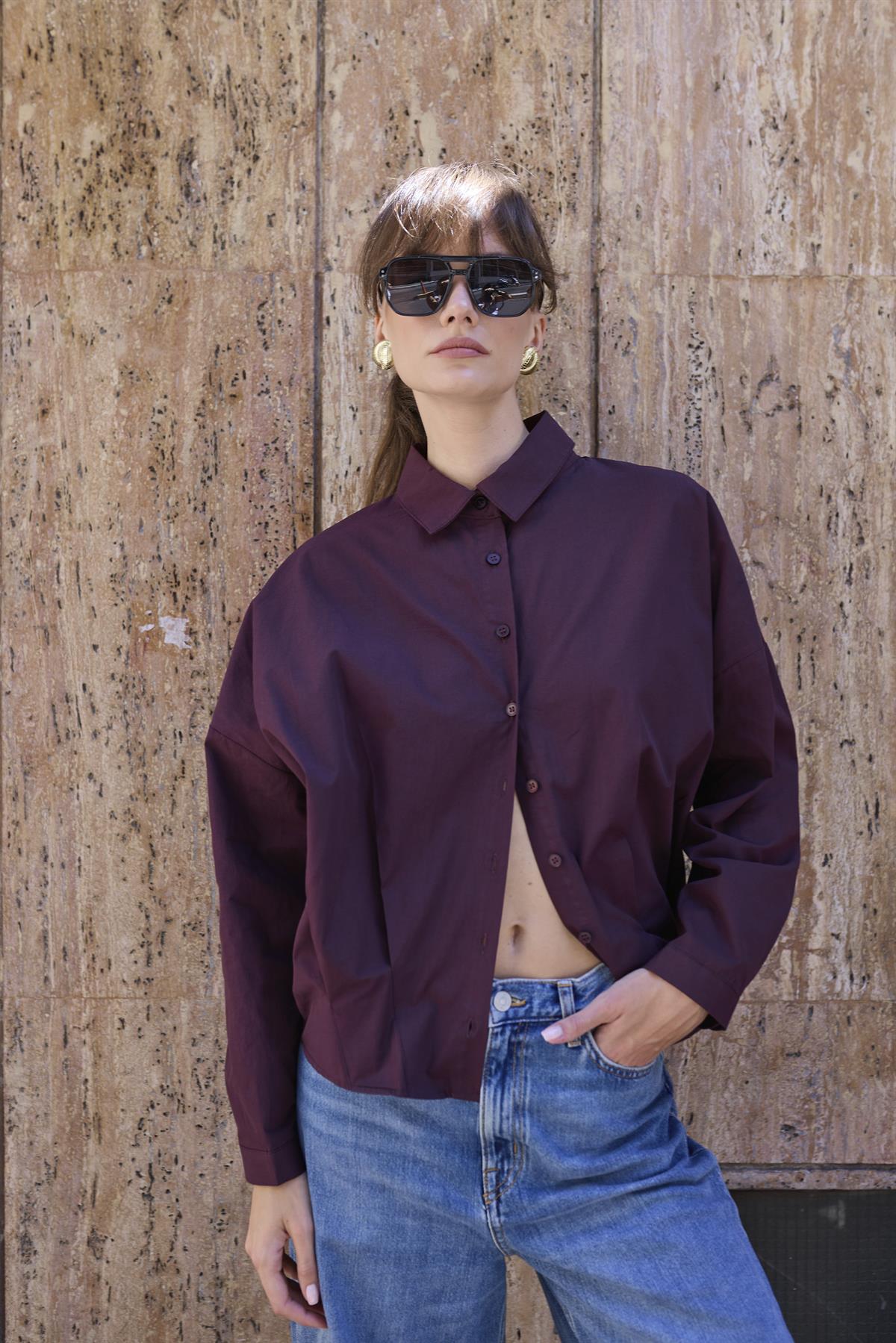 4985 POPLİN GÖMLEK MÜRDÜM