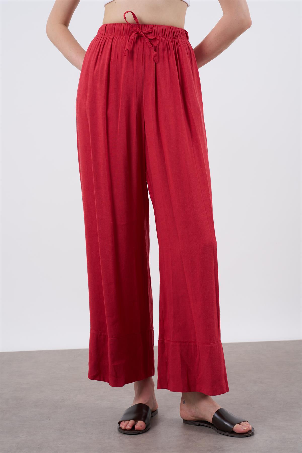 50983 KETEN PANTOLON KIRMIZI