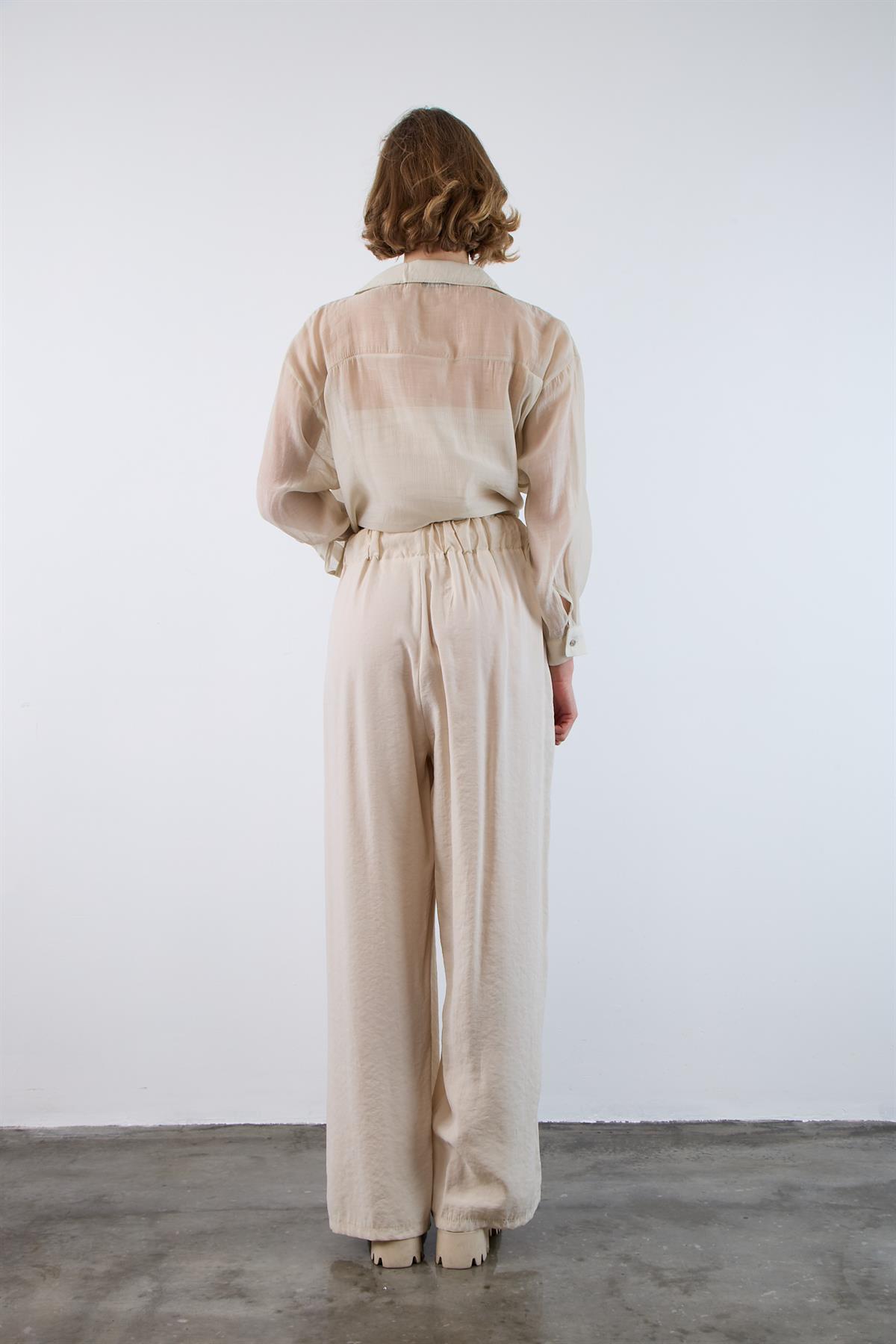 50962 LASTİKLİ PANTOLON TAŞ