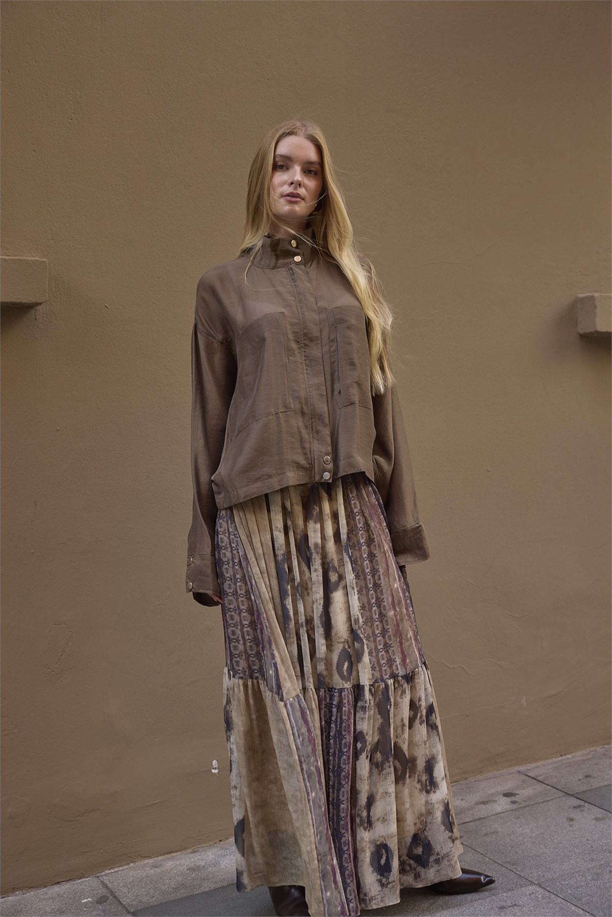 3498 BÜZGÜLÜ ETEK CAMEL