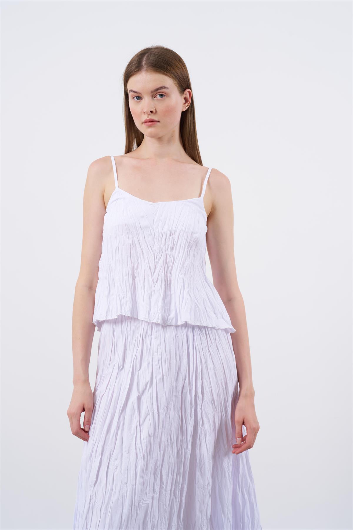 51051 ASKILI-KRASLI ETEK TAKIM BEYAZ