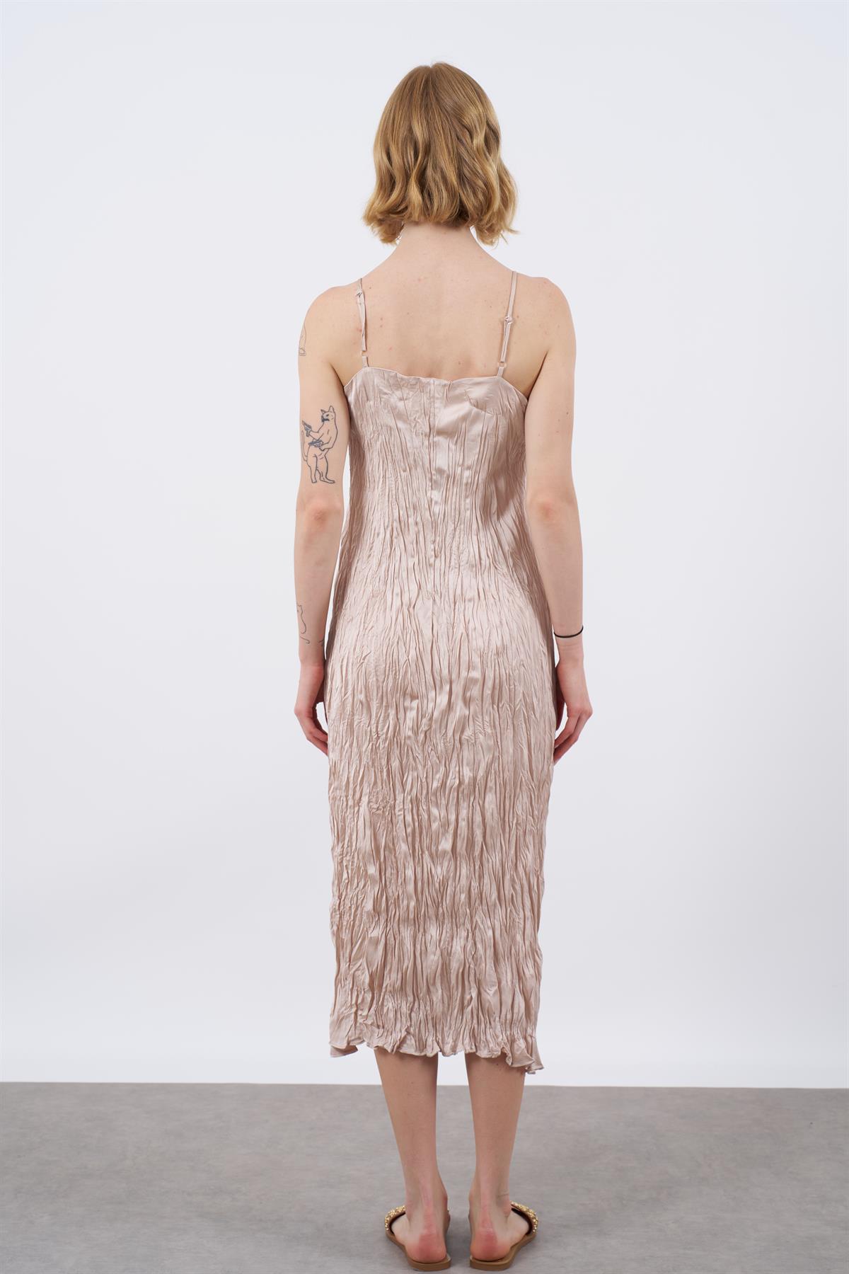 3155 SATEN ASKILI ELBİSE TAŞ