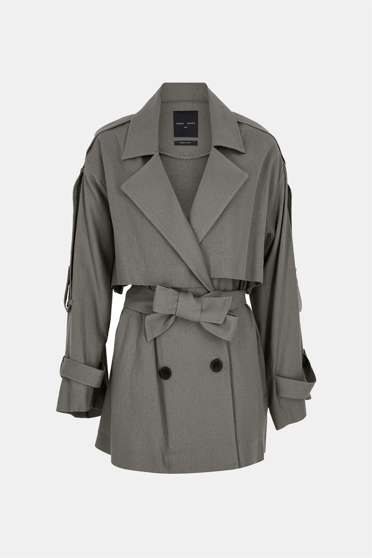 9673 ASTARSIZ APOLETLİ TRENÇ HAKİ