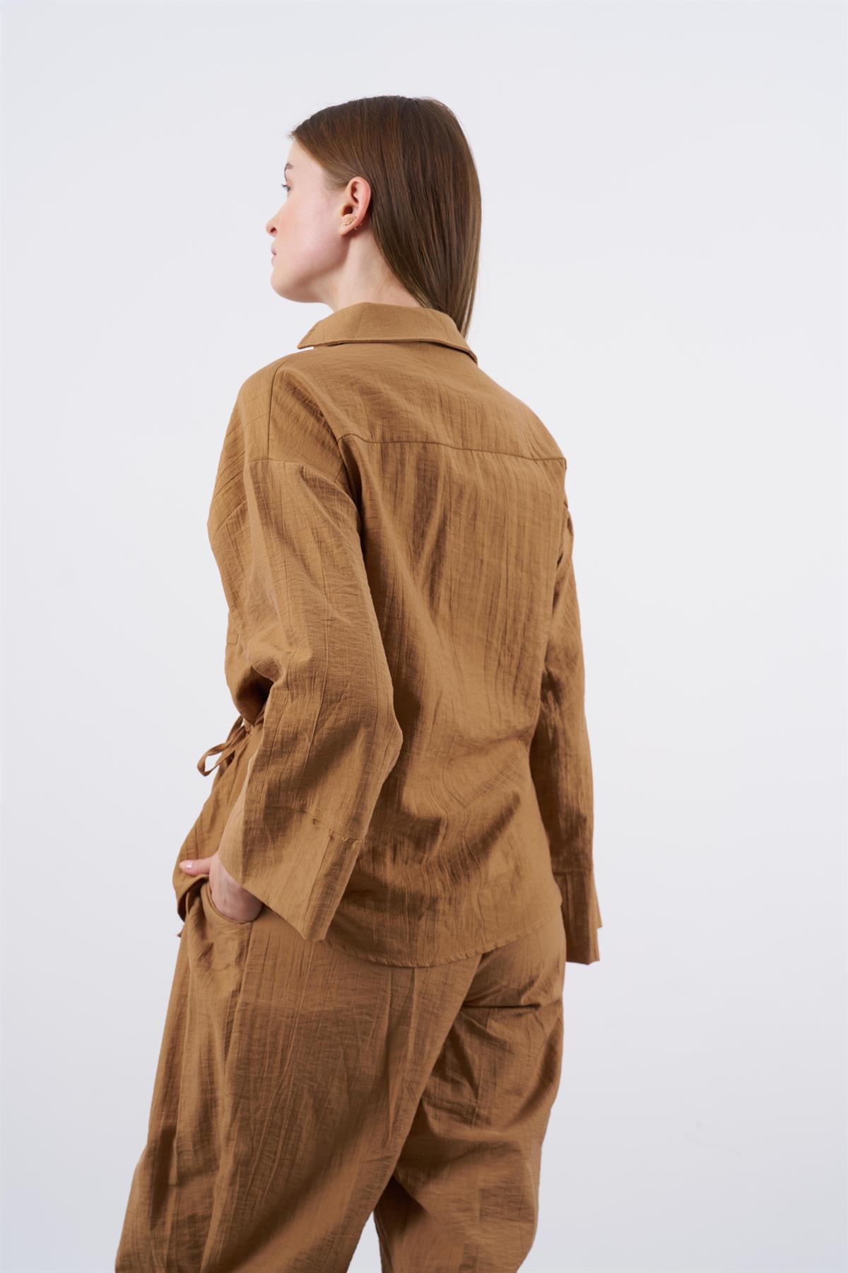 50970 BLUZ PANTOLON TAKIM KAHVE