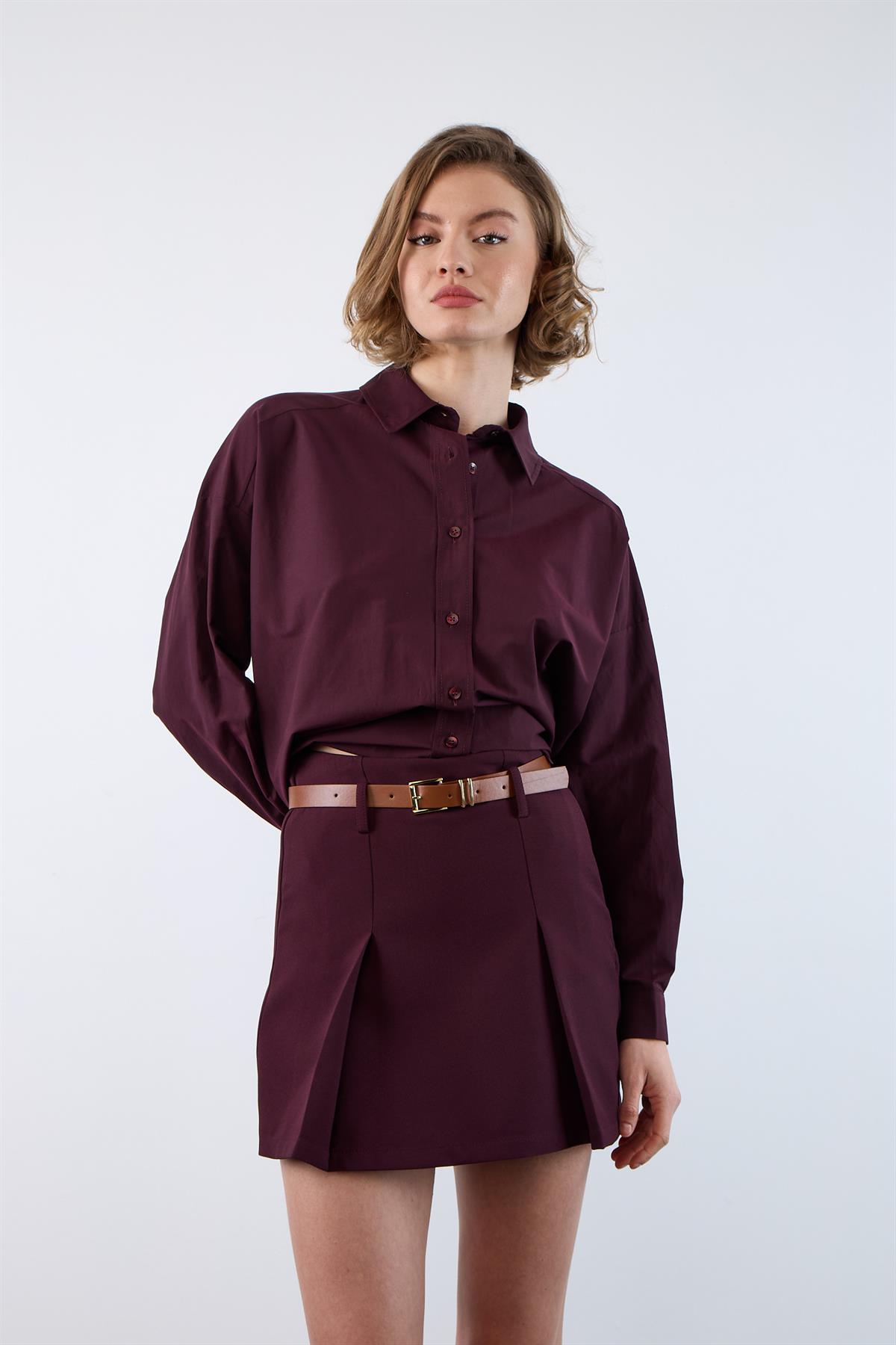 4943 POPLİN GÖMLEK MÜRDÜM