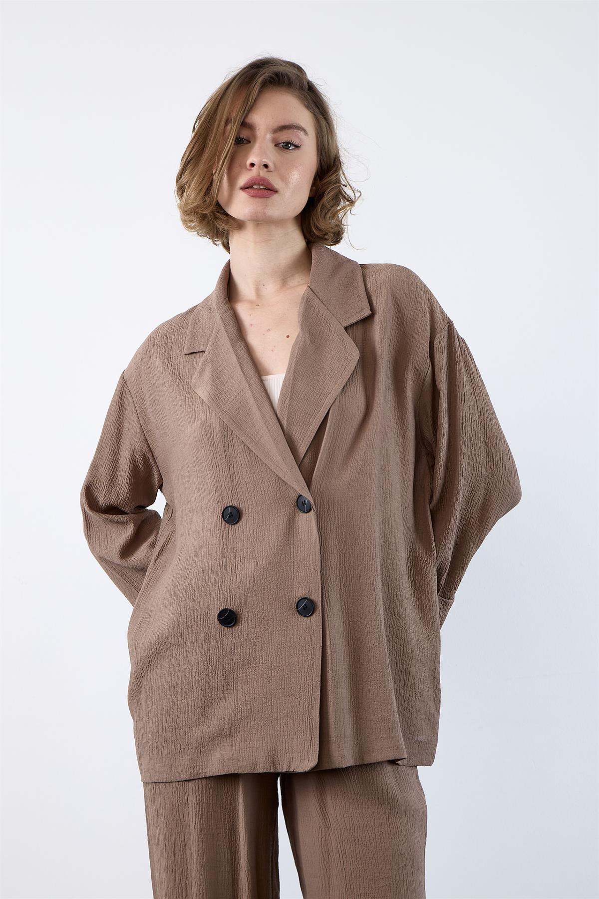 51107 CEKET PANTOLON TAKIM VİZON