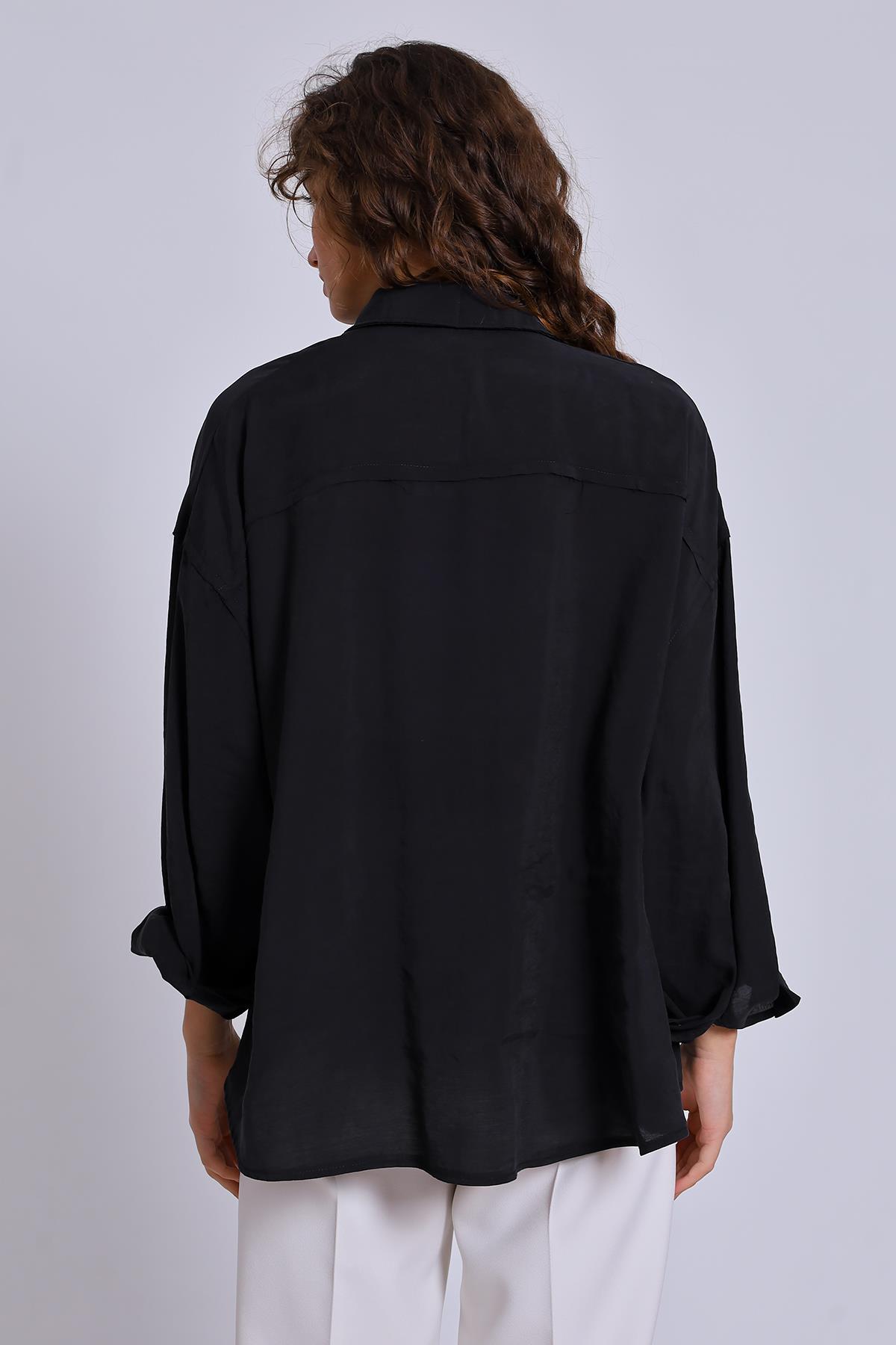 4910 OVERSIZE GÖMLEK SİYAH