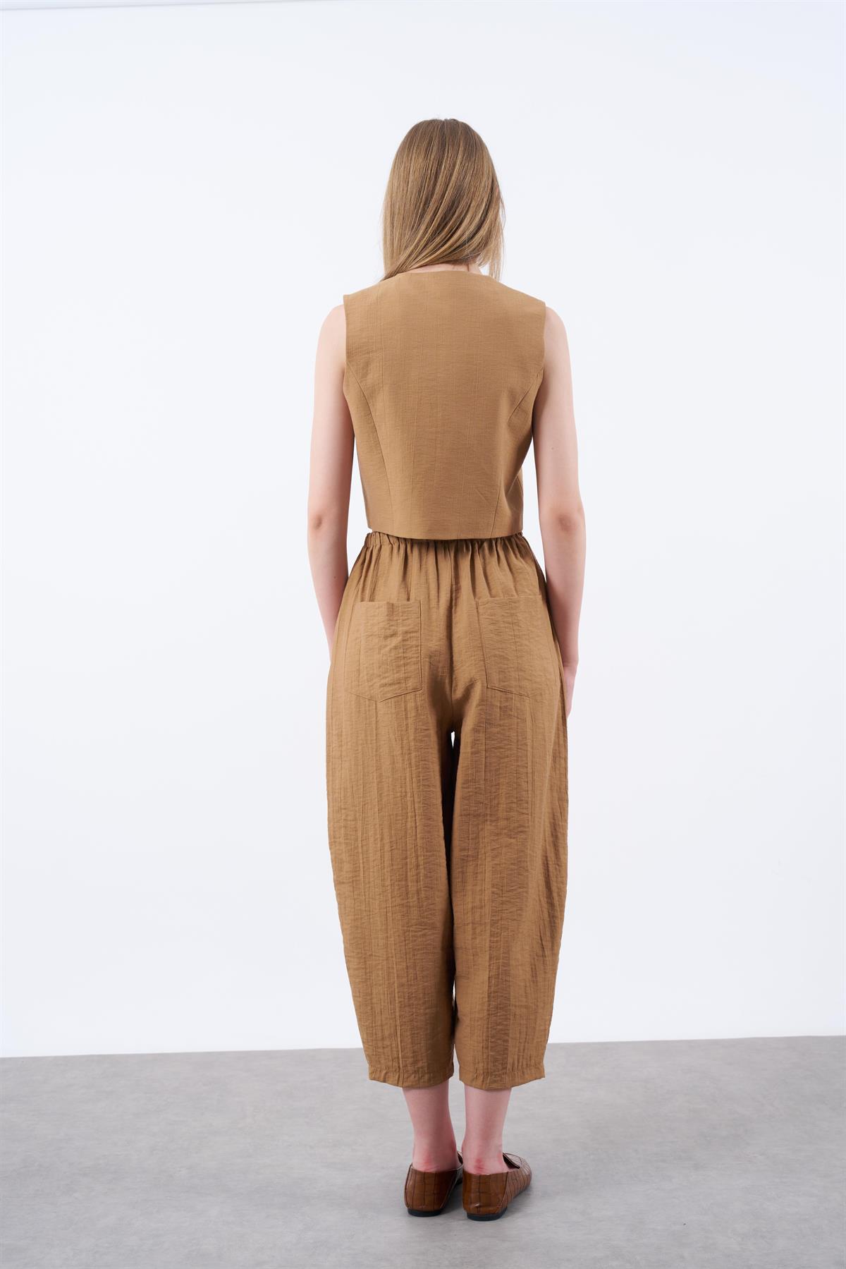 51002 YELEK PANTOLON TAKIM CAMEL