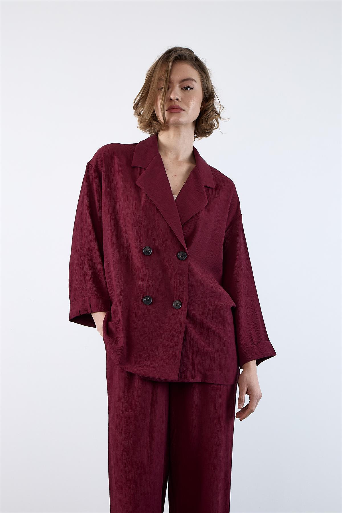 51107 CEKET PANTOLON TAKIM BORDO