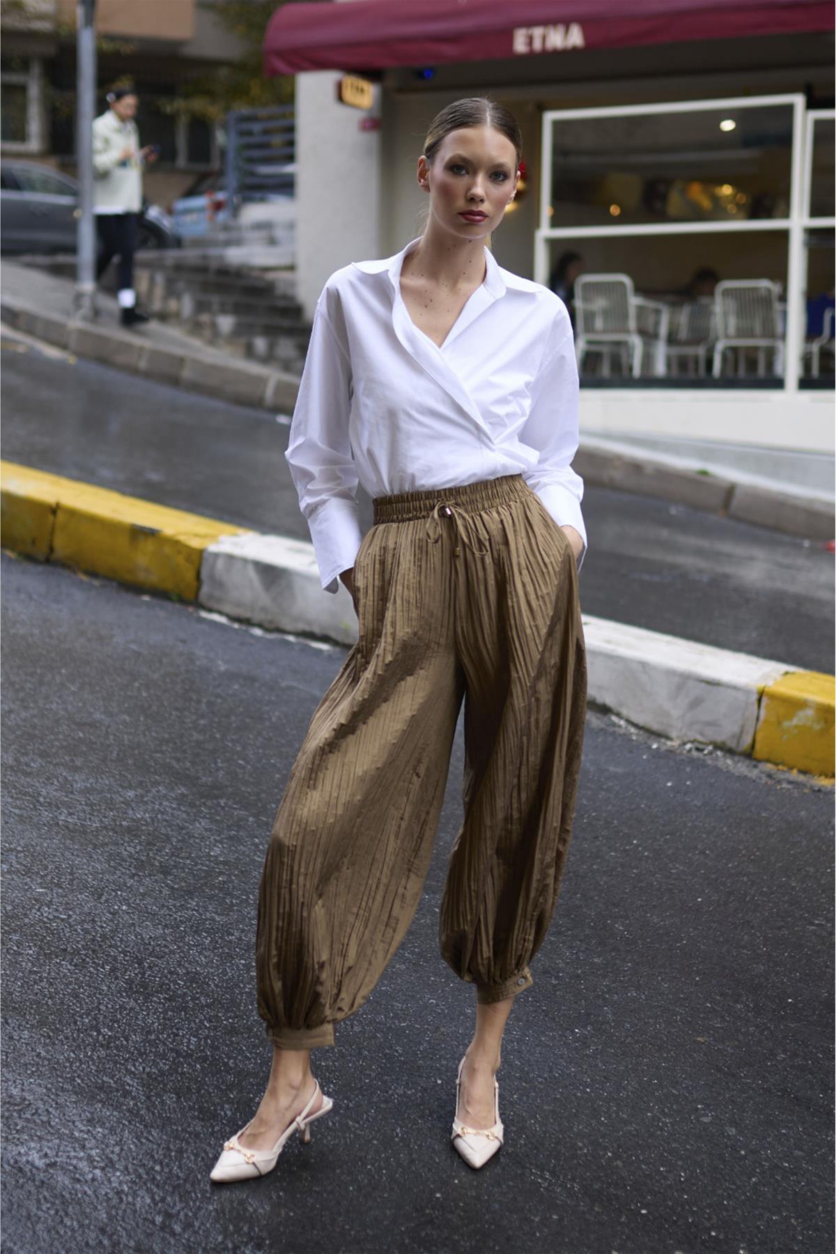 51226 ŞALVAR PANTOLON CAMEL