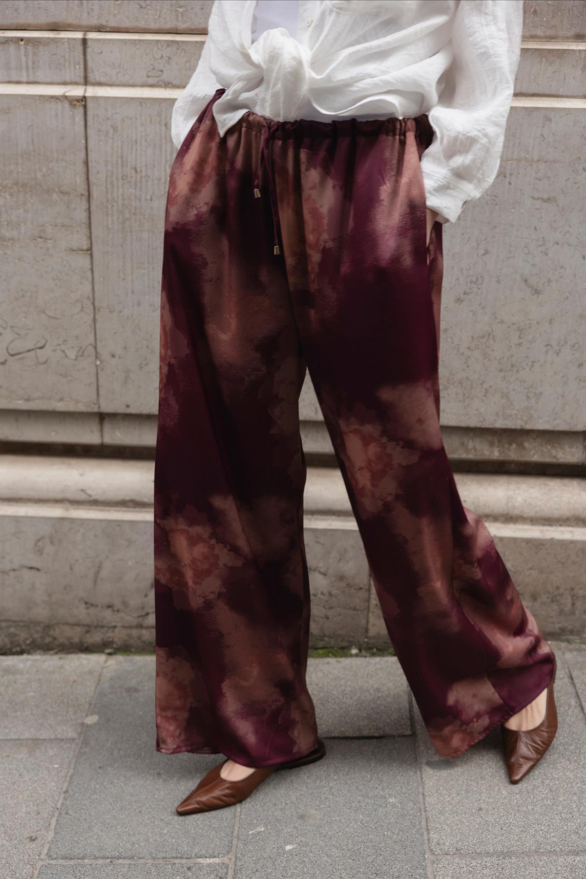 51138 EMPİRME SATEN PANTOLON MÜRDÜM