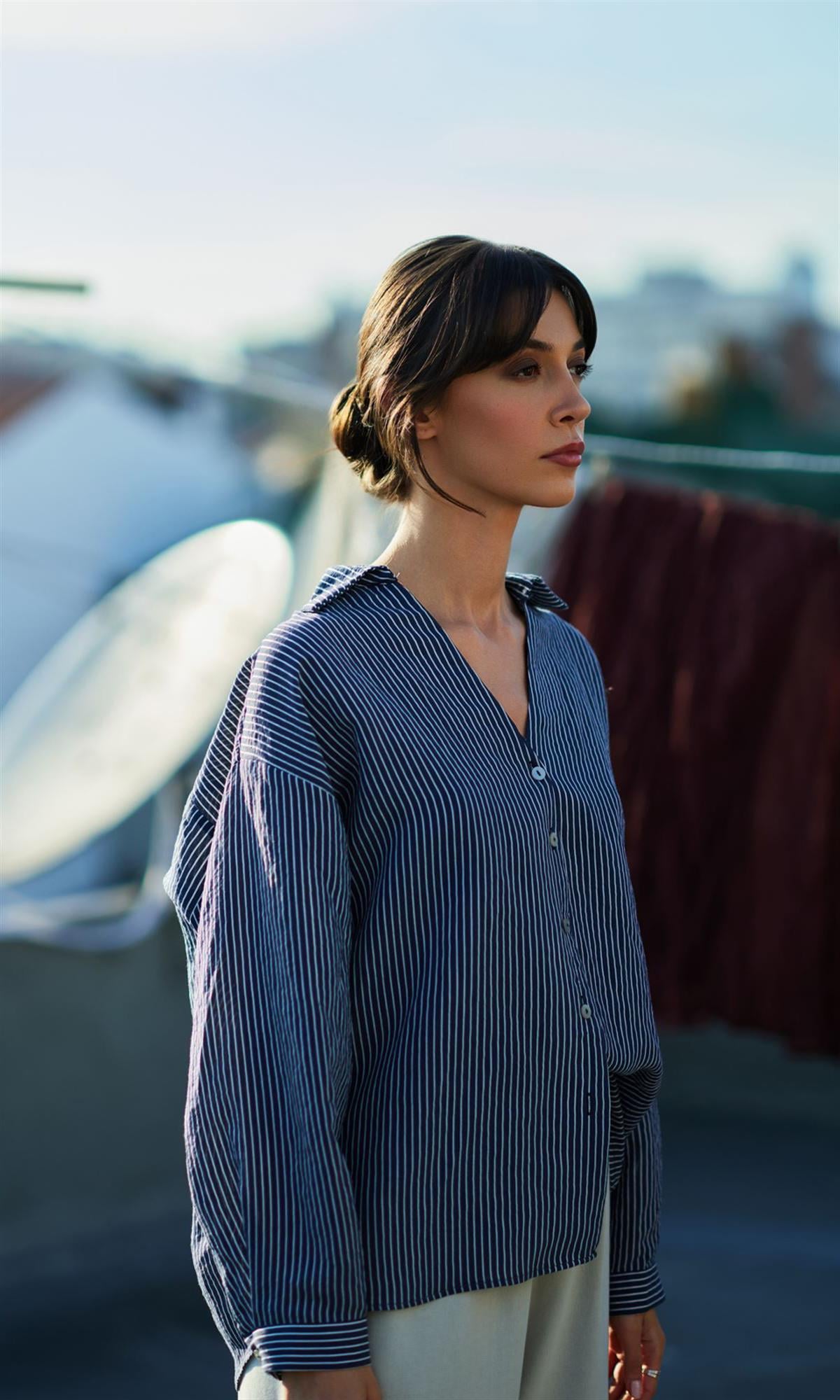 4906 ÇİZGİLİ GÖMLEK LACİVERT