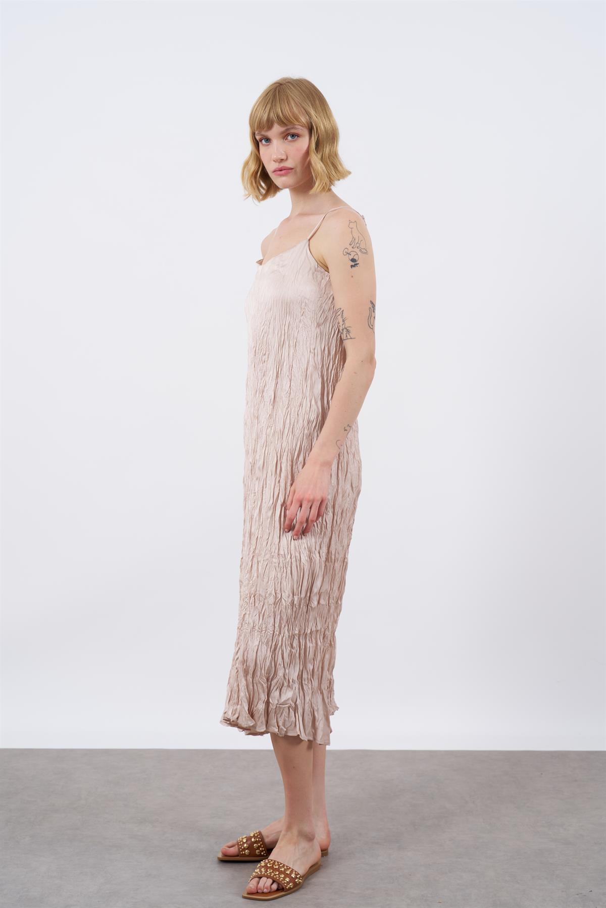 3155 SATEN ASKILI ELBİSE TAŞ