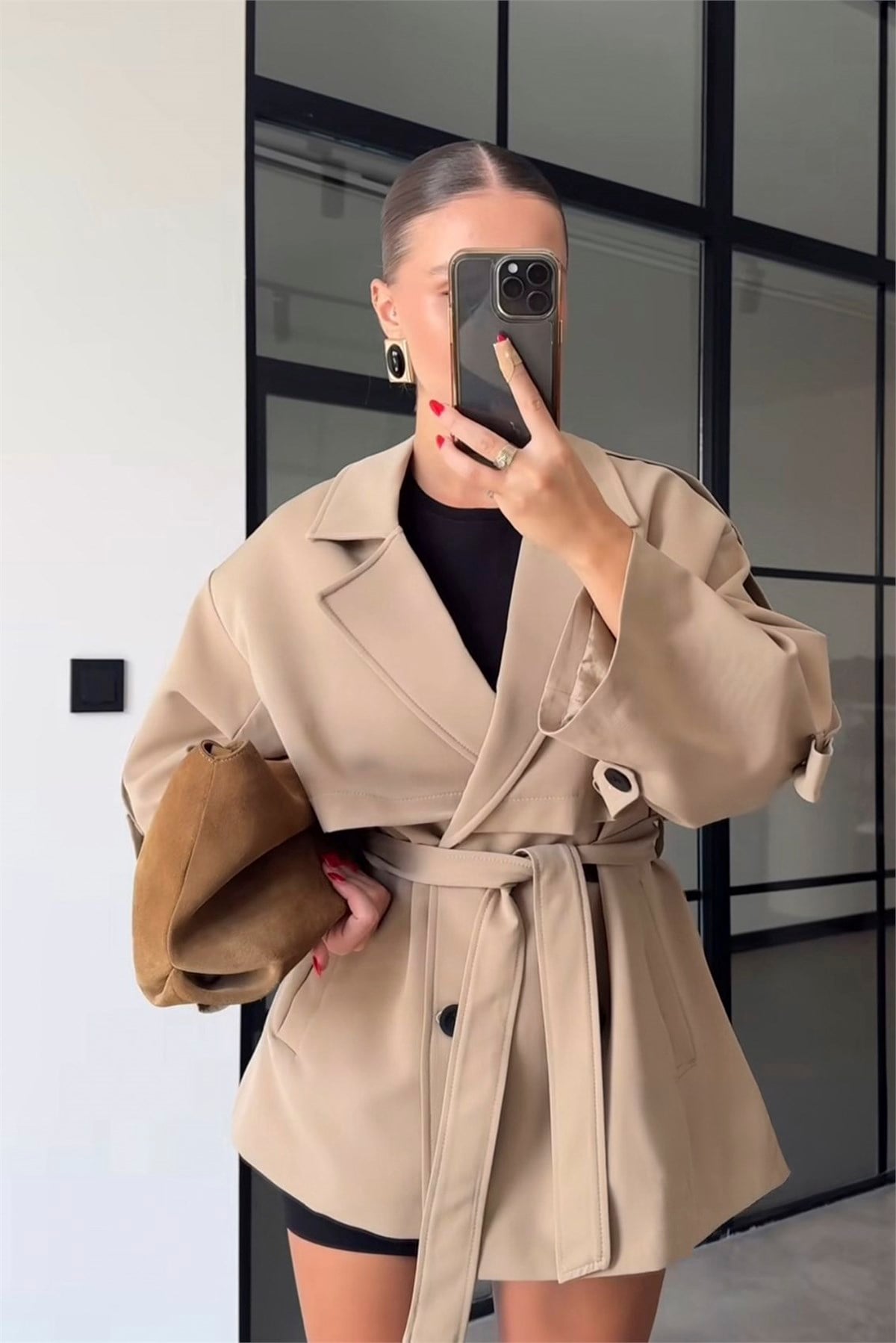 9580 KISA TRENÇ CAMEL