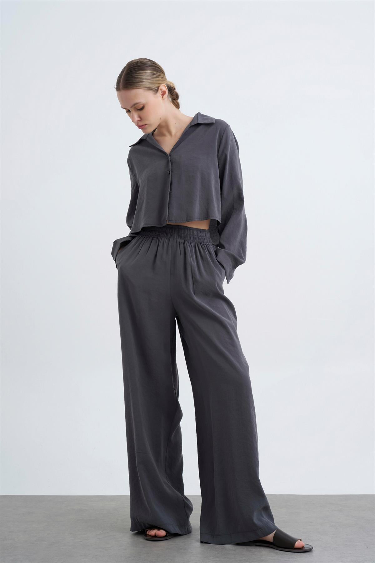 50960 GÖMLEK PANTOLON TAKIM ANTRASİT