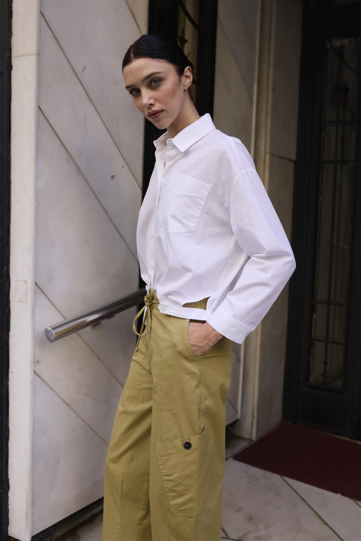 51222 BAĞCIKLI PANTOLON OLİVE