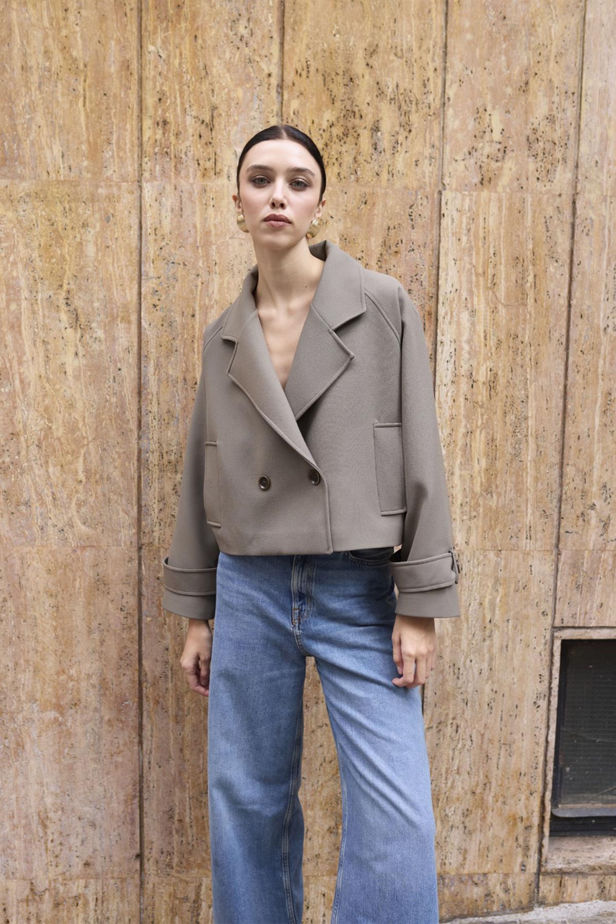 9647 CREP TRENÇ HAKİ