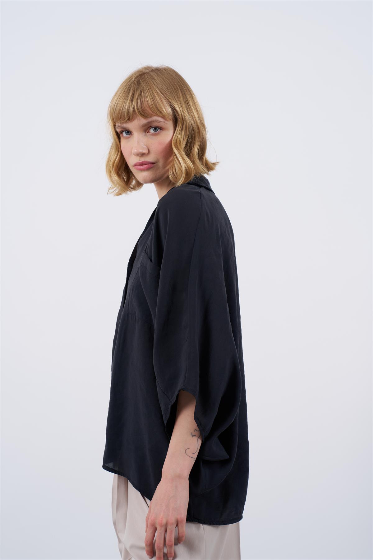 4925 OVERSIZE GÖMLEK SİYAH