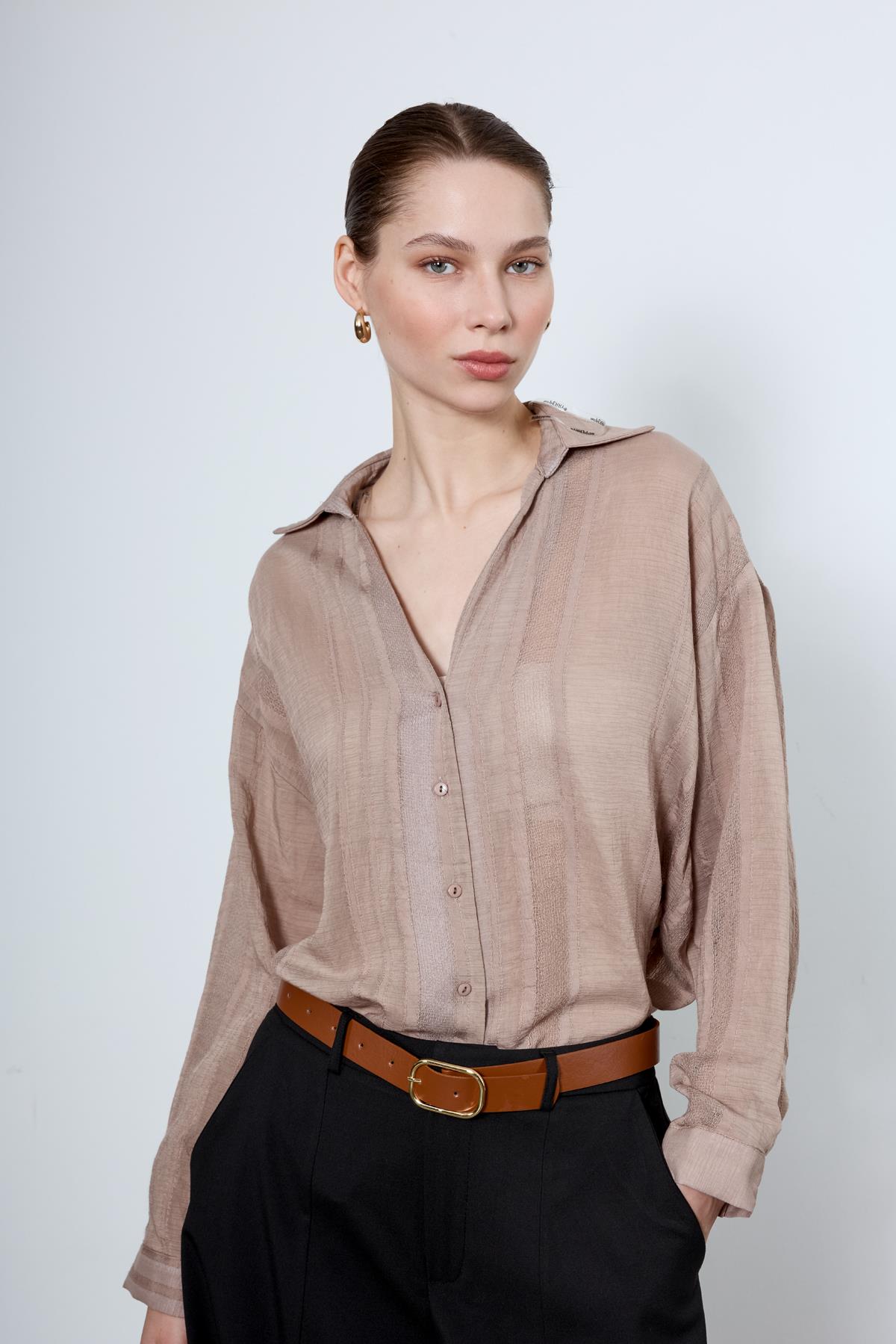 4914 TRANSPARAN GÖMLEK VİZON