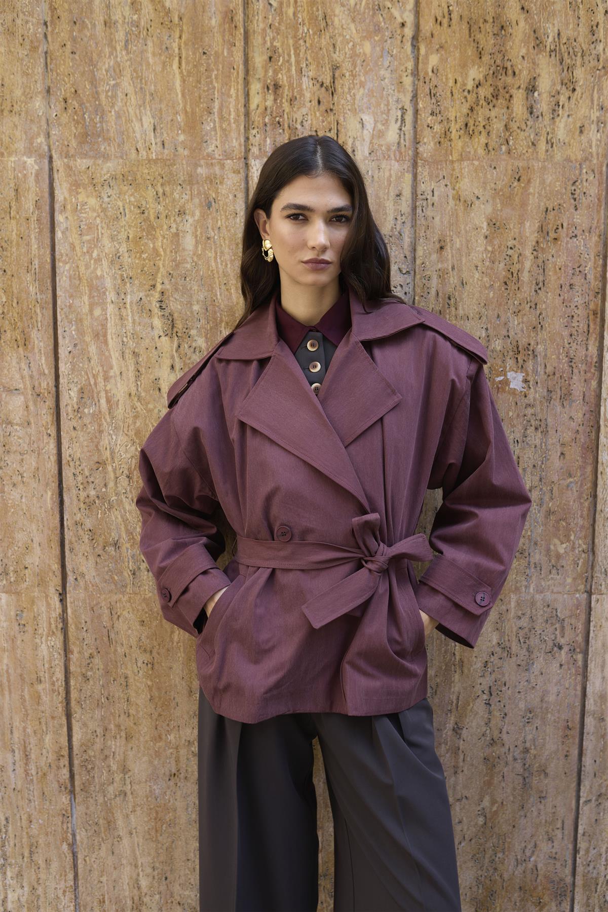 9609 KISA TRENÇ BORDO