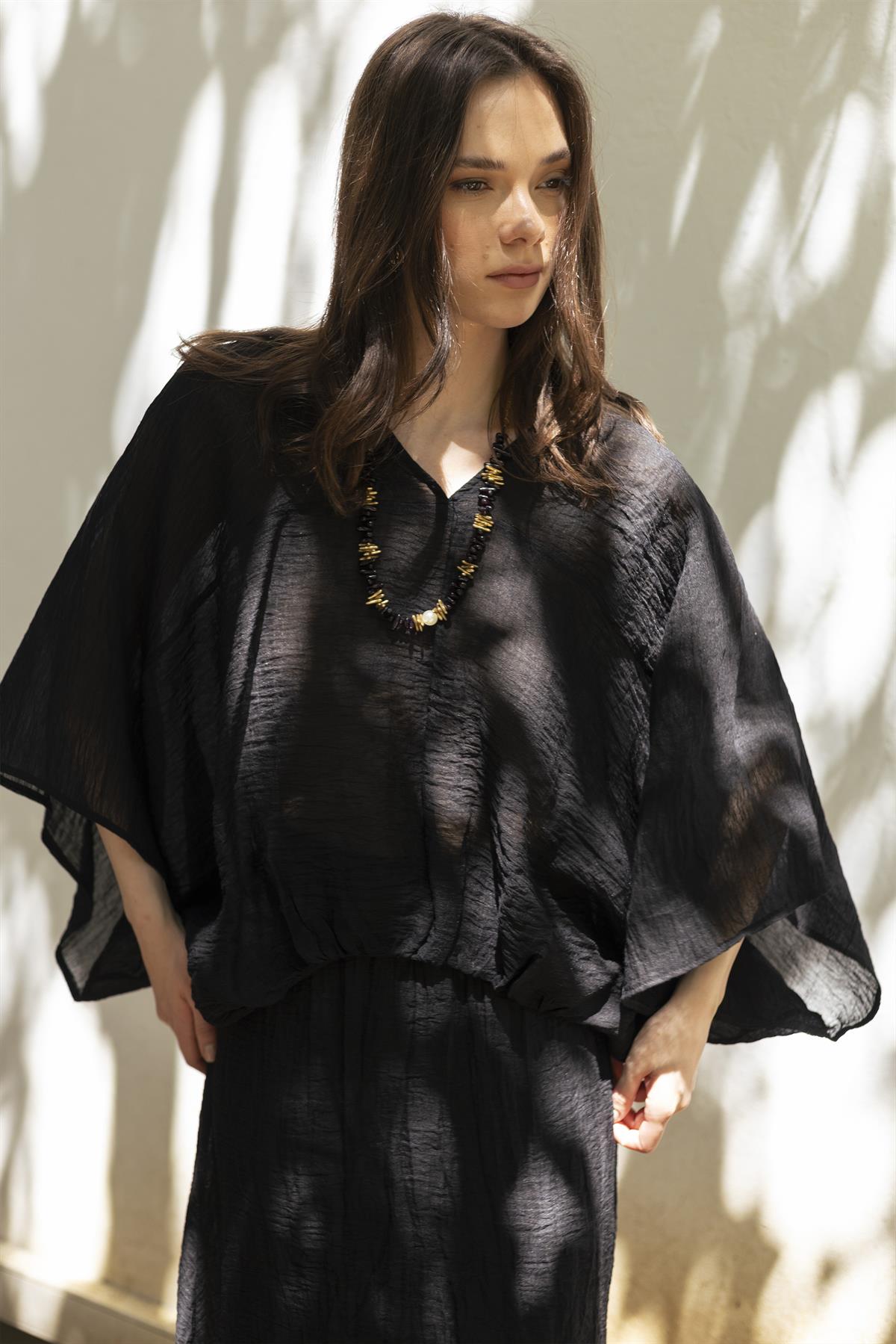 51134 BLUZ ETEK TAKIM SİYAH