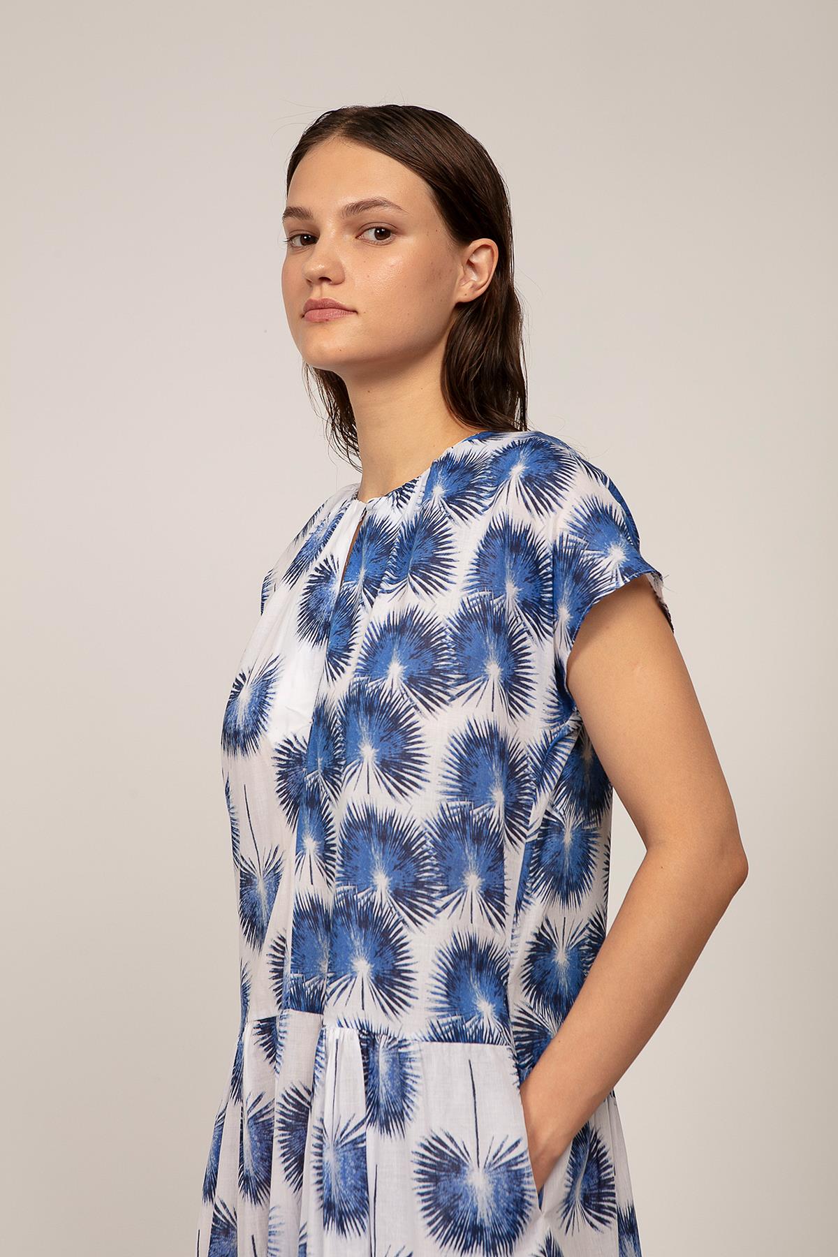 3127 EMPİRME ELBİSE MAVİ