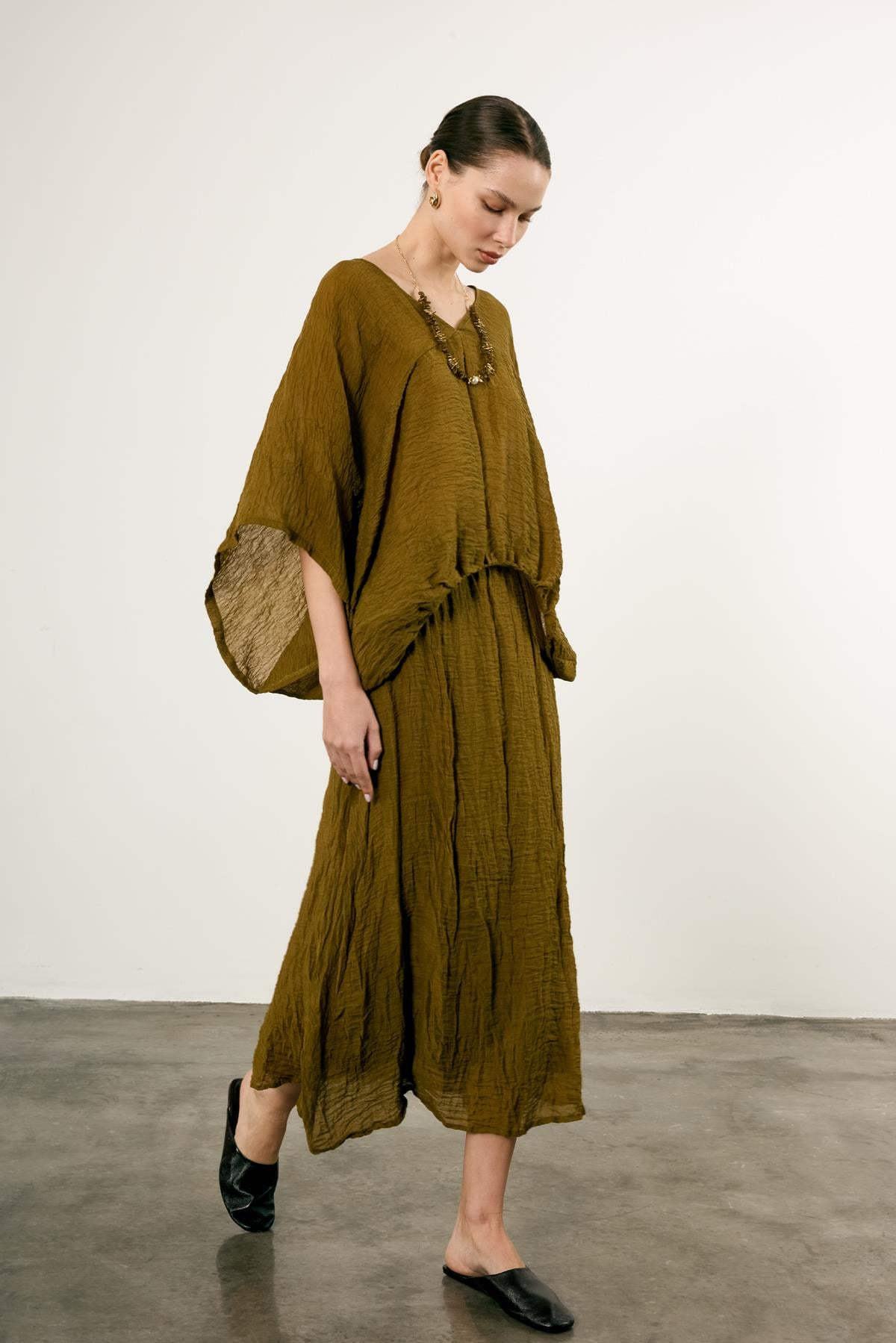 51134 BLUZ ETEK TAKIM OLİVE