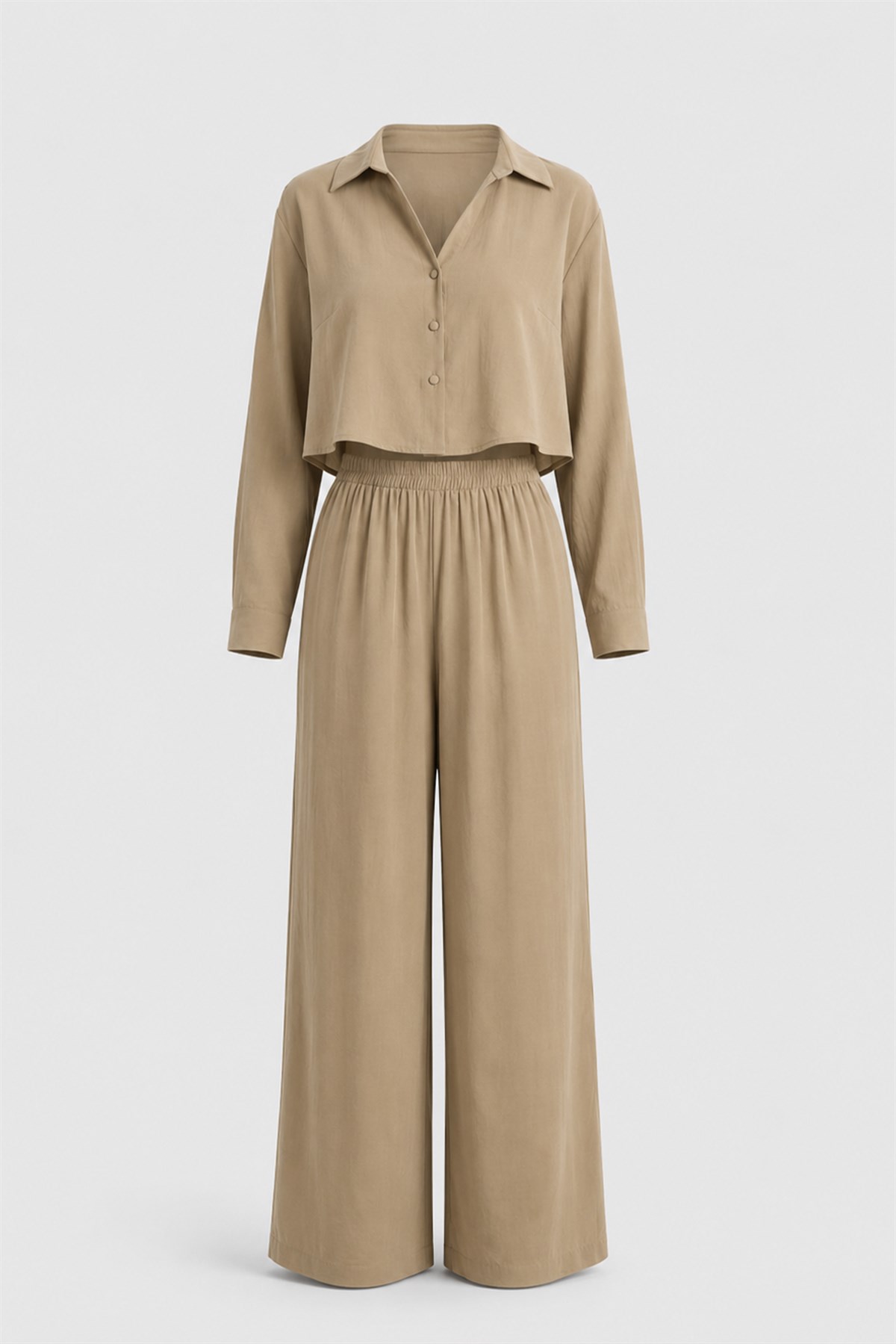 50960 GÖMLEK PANTOLON TAKIM CAMEL