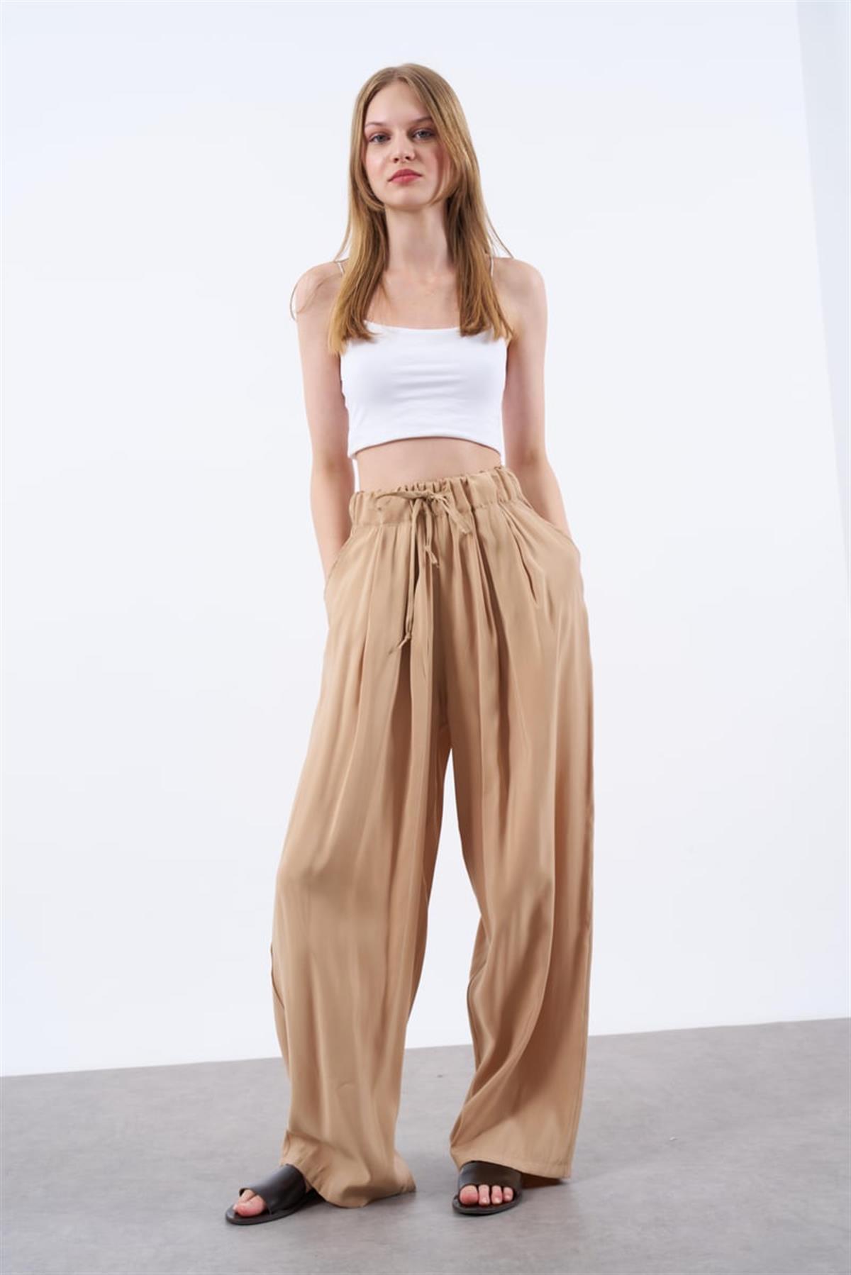 50962 LASTİKLİ PANTOLON CAMEL