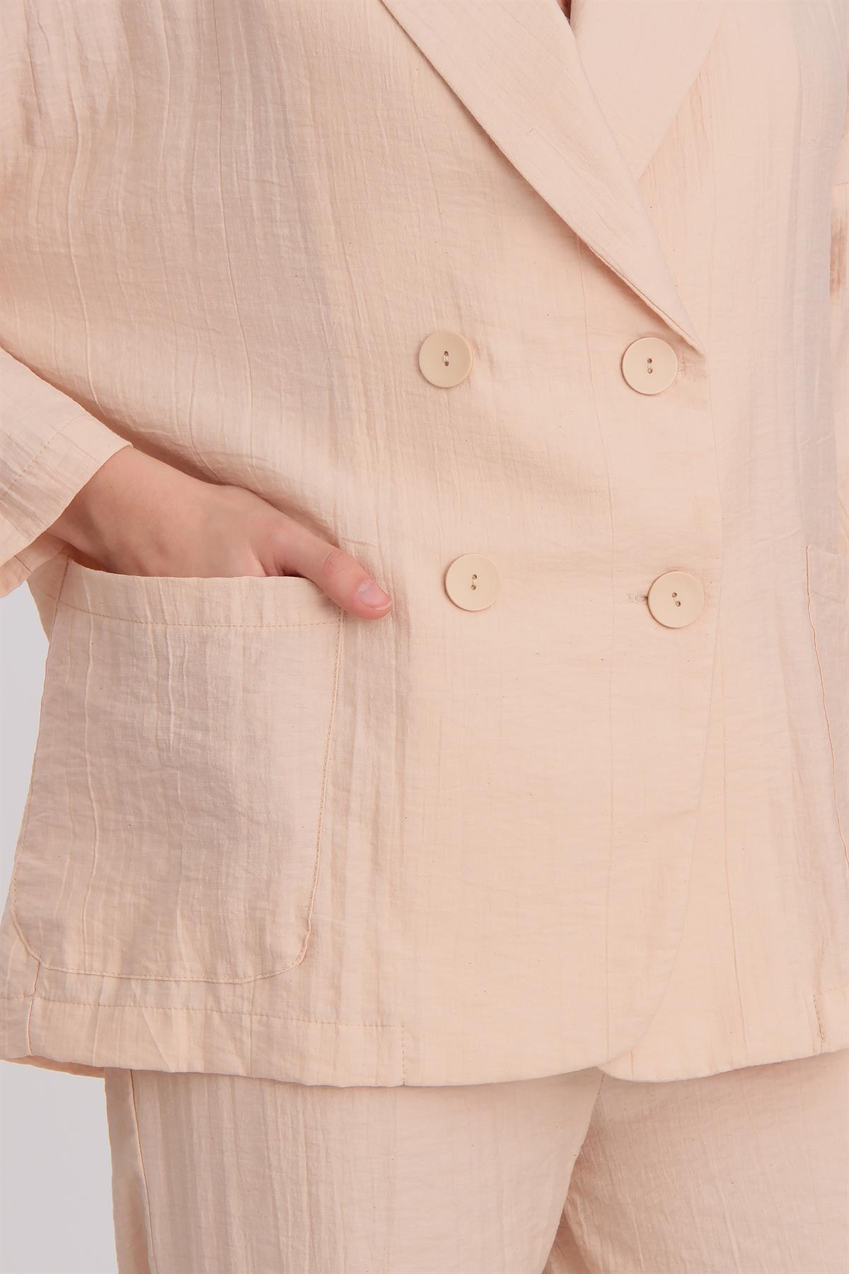 9020 ŞAL YAKA KRUVAZE CEKET TAŞ