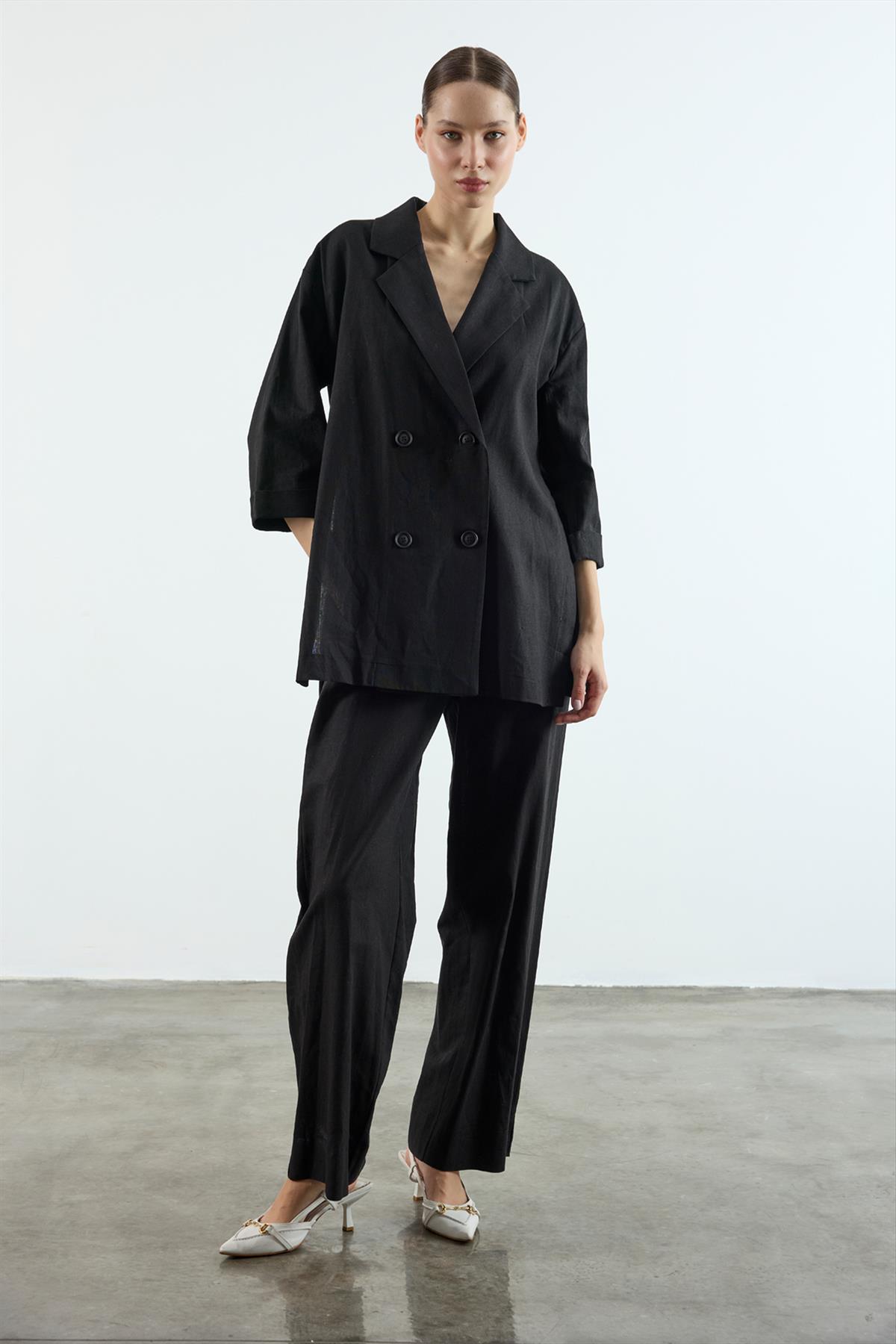 9450 KRUVAZE CEKET PANTOLON TAKIM SİYAH