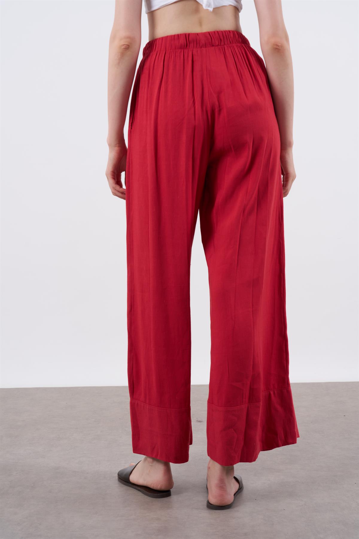 50983 KETEN PANTOLON KIRMIZI