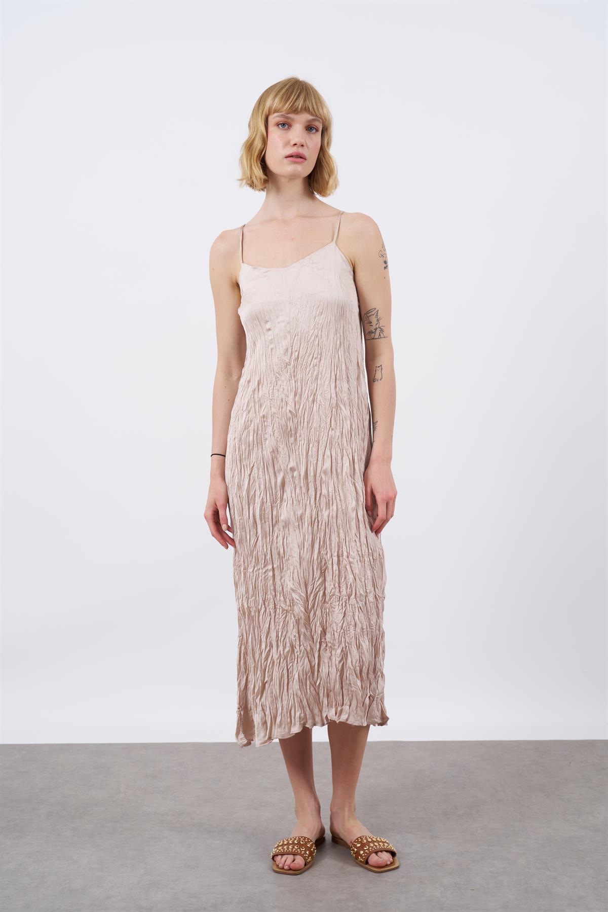 3155 SATEN ASKILI ELBİSE TAŞ