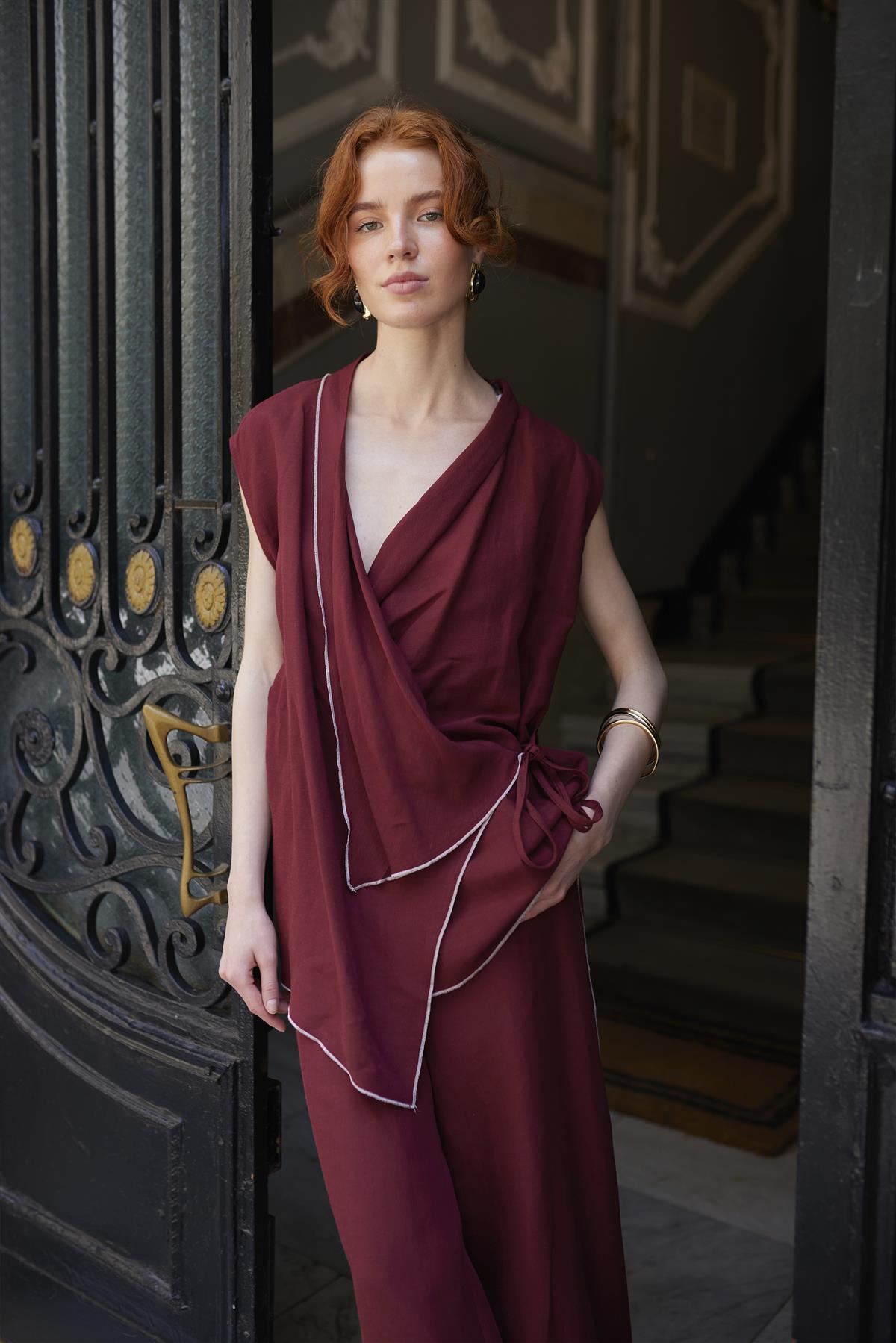 51160 KİMONO TAKIM BORDO