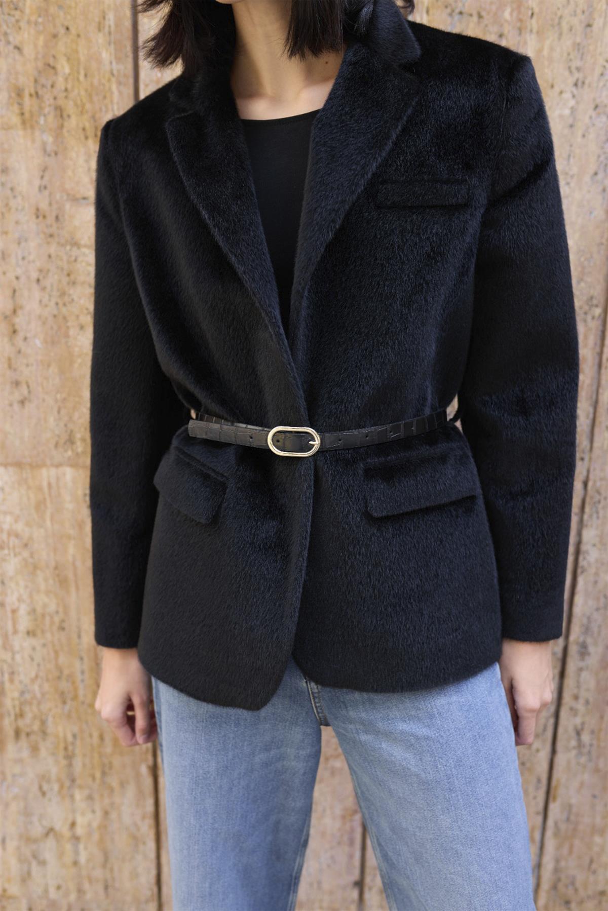 9490 PELUŞLU CEKET SİYAH