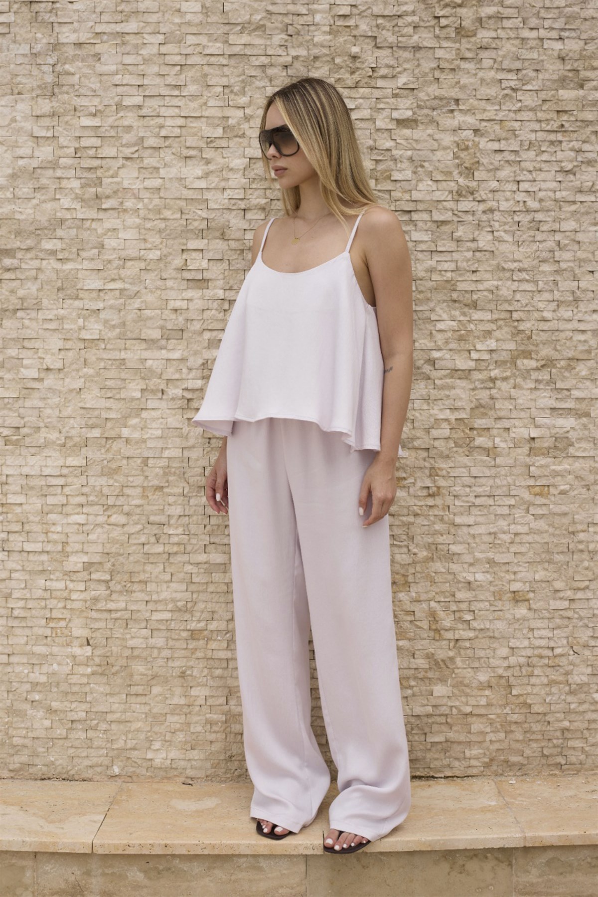 51043 ASKILI BLUZ PANTOLON TAKIM ŞEKER PEMBE