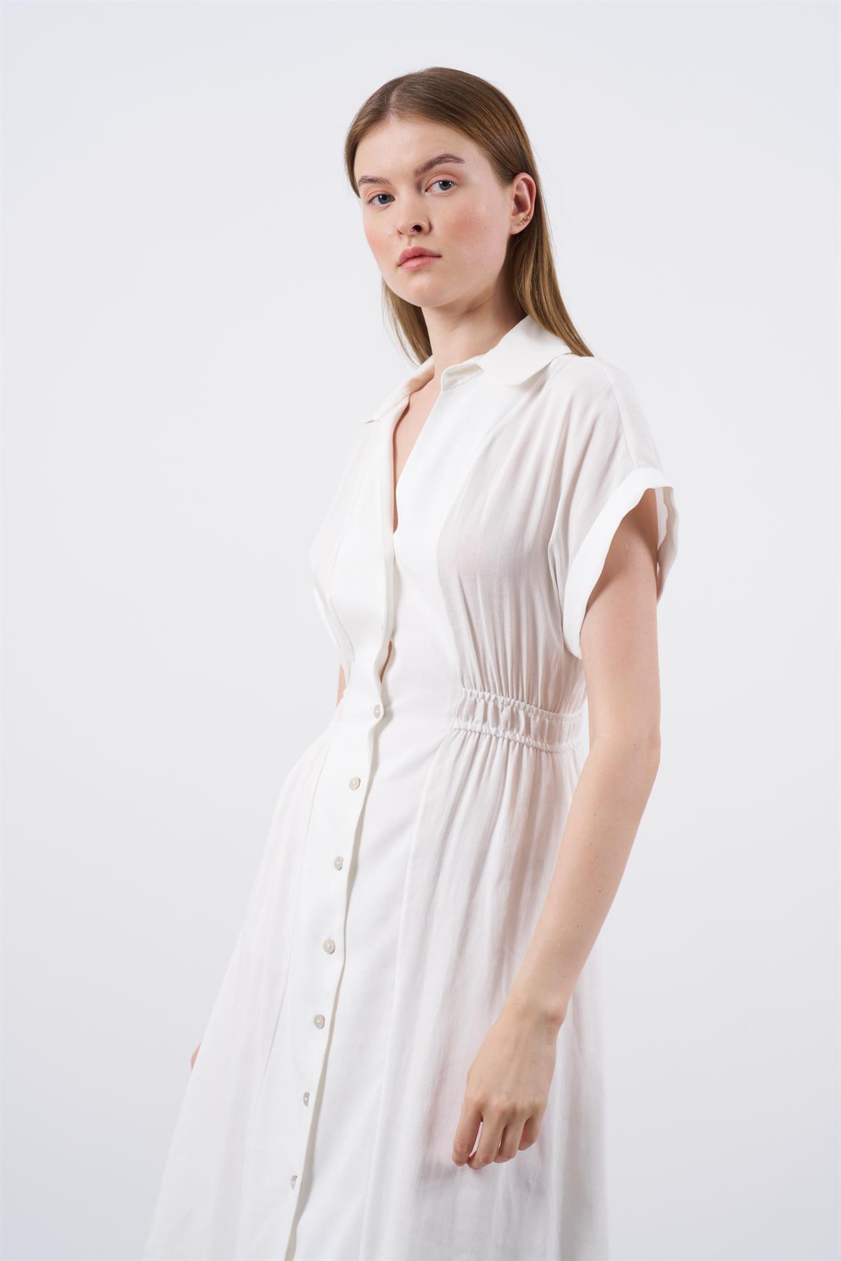 3222-GÖMLEK ELBİSE BEYAZ