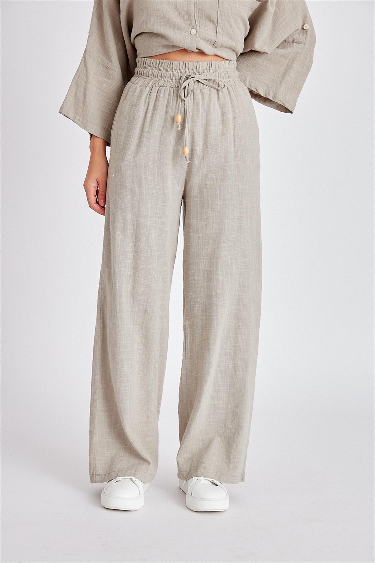 50554 LASTİKLİ BORU PAÇA PANTOLON TAŞ