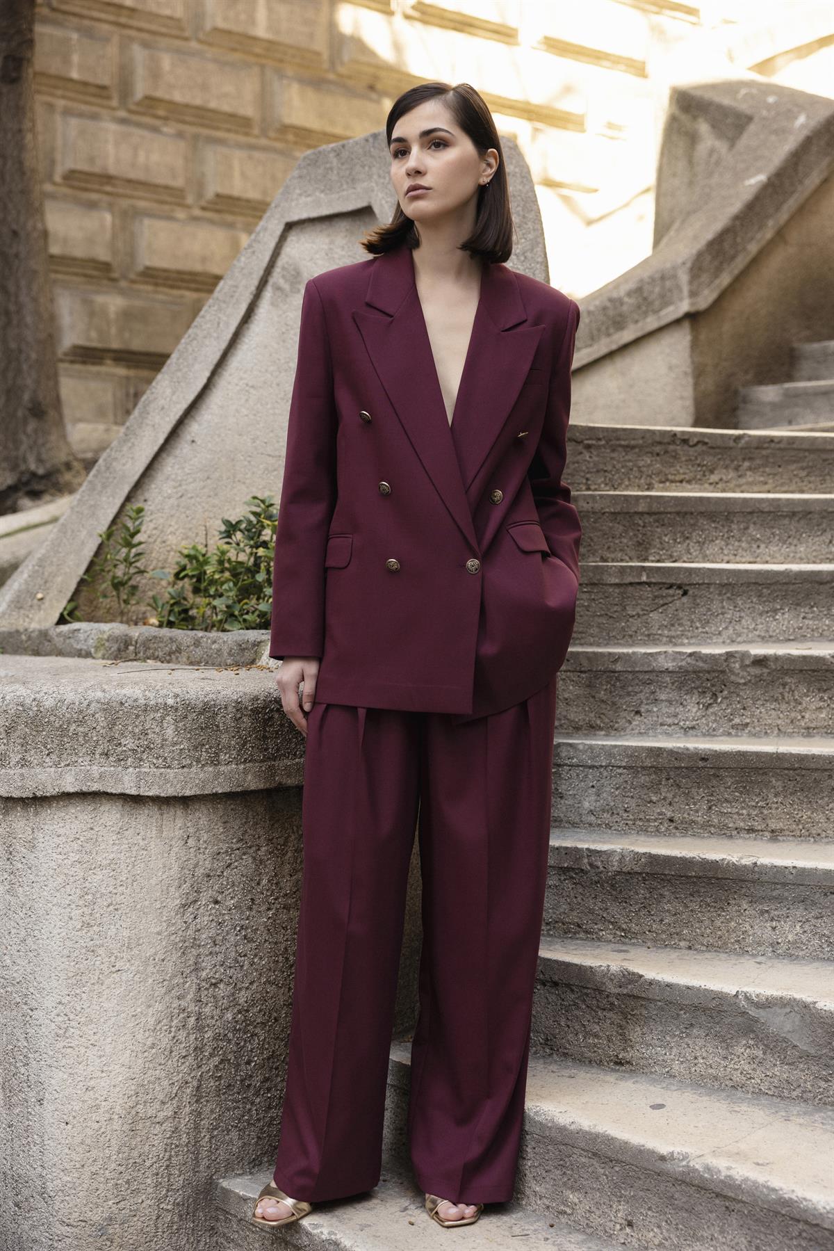 9561 POLİVİSKON KRUVAZE CEKET BORDO