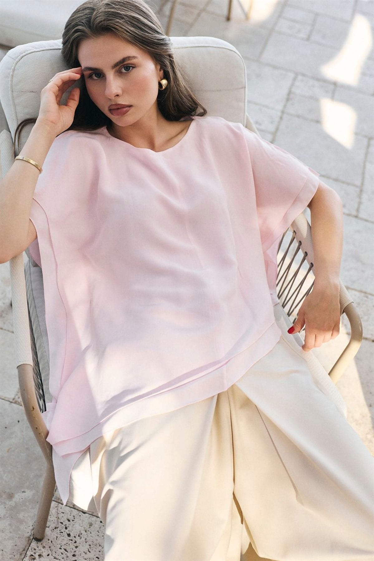5107 BLUZ ŞEKER PEMBE