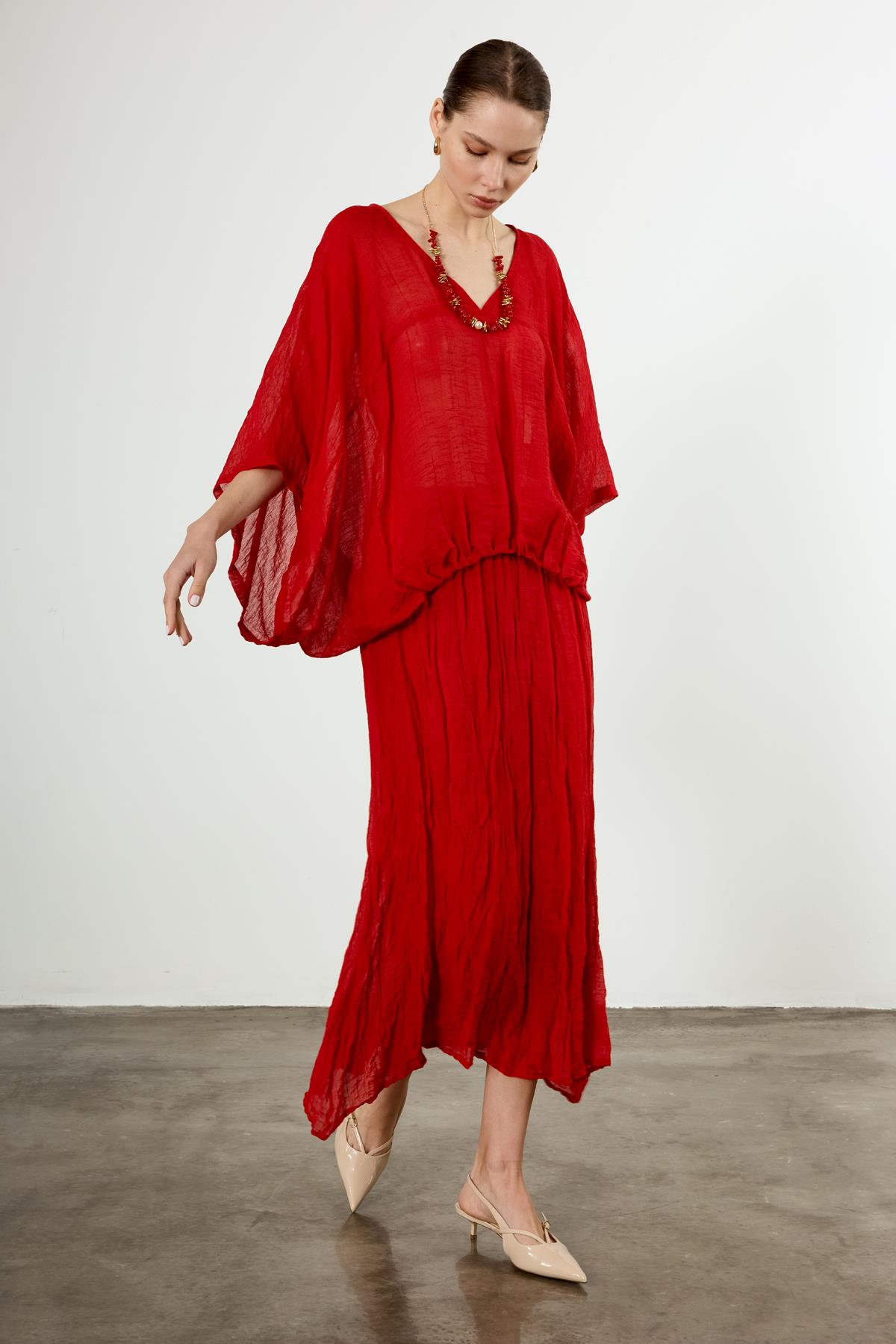 51134 BLUZ ETEK TAKIM KIRMIZI