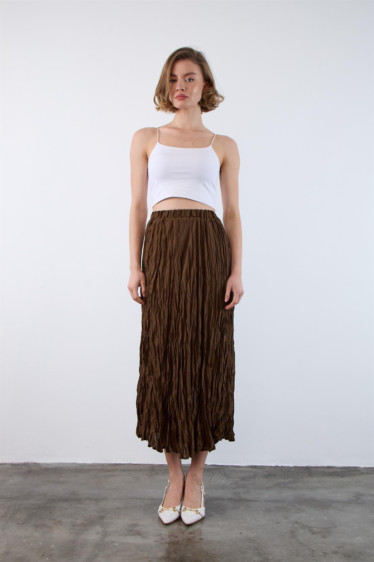 3207 KIRIŞIK ETEK KAHVE