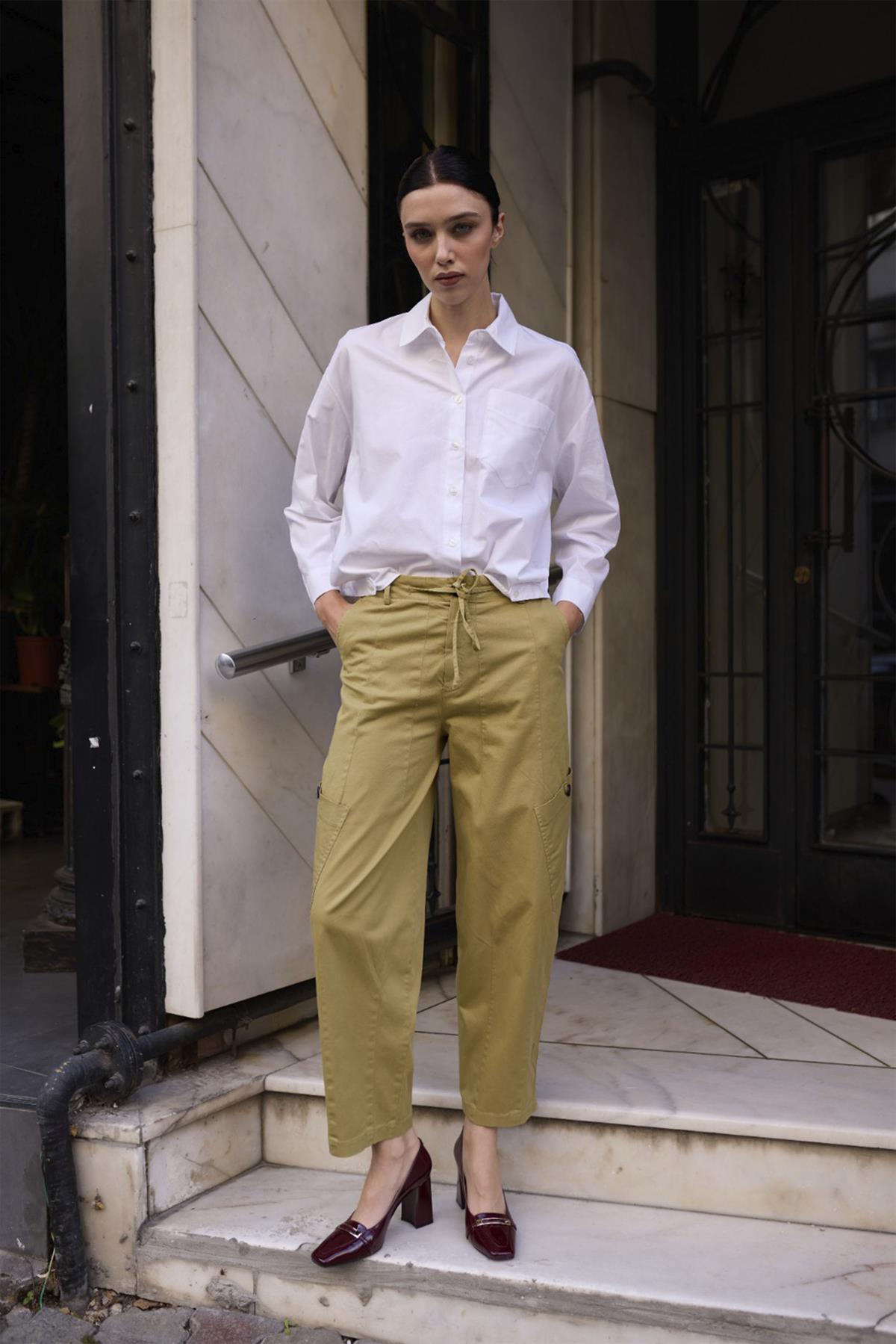 51222 BAĞCIKLI PANTOLON OLİVE